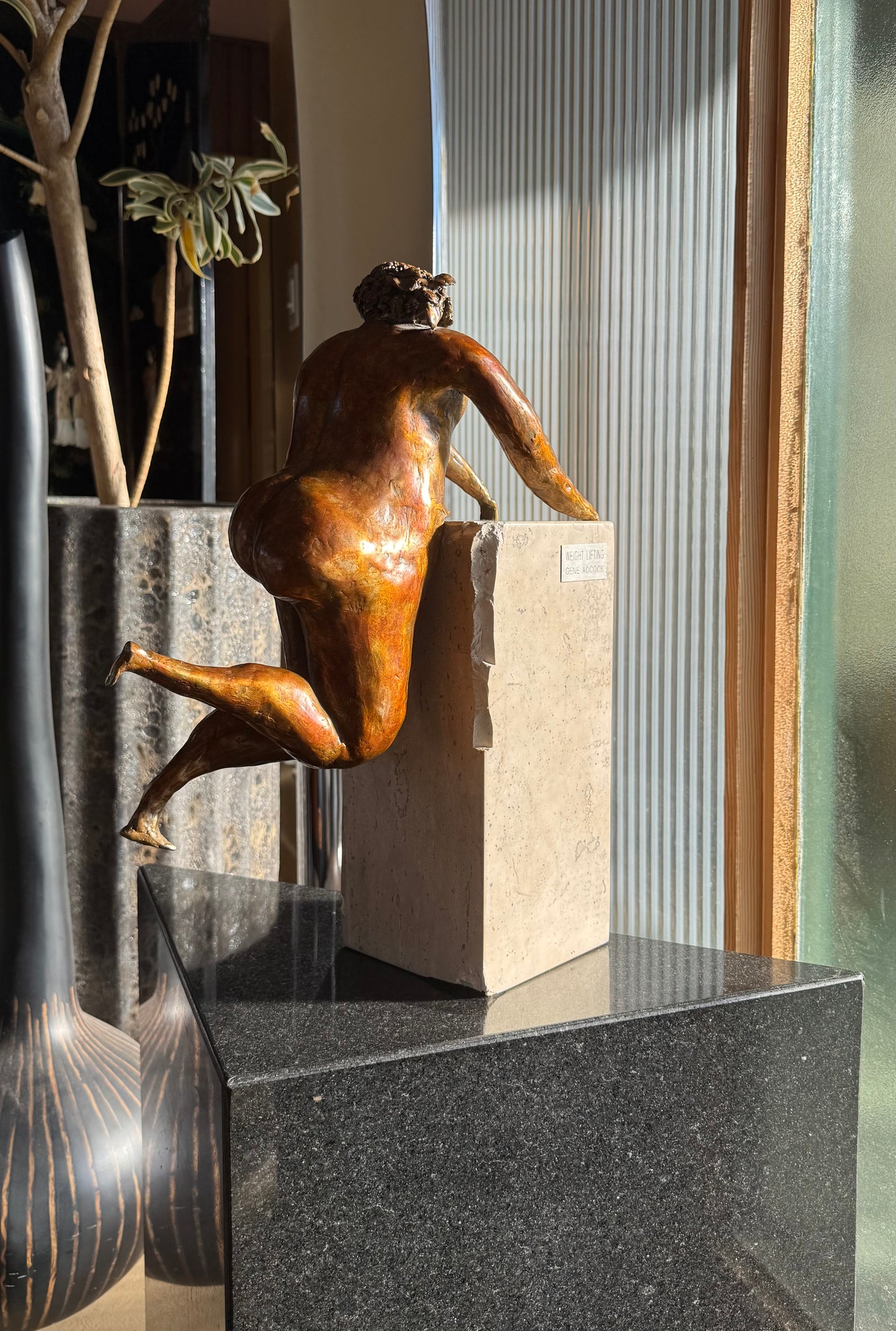 Bronze nude sculpture by Gene Adcock, 20th century