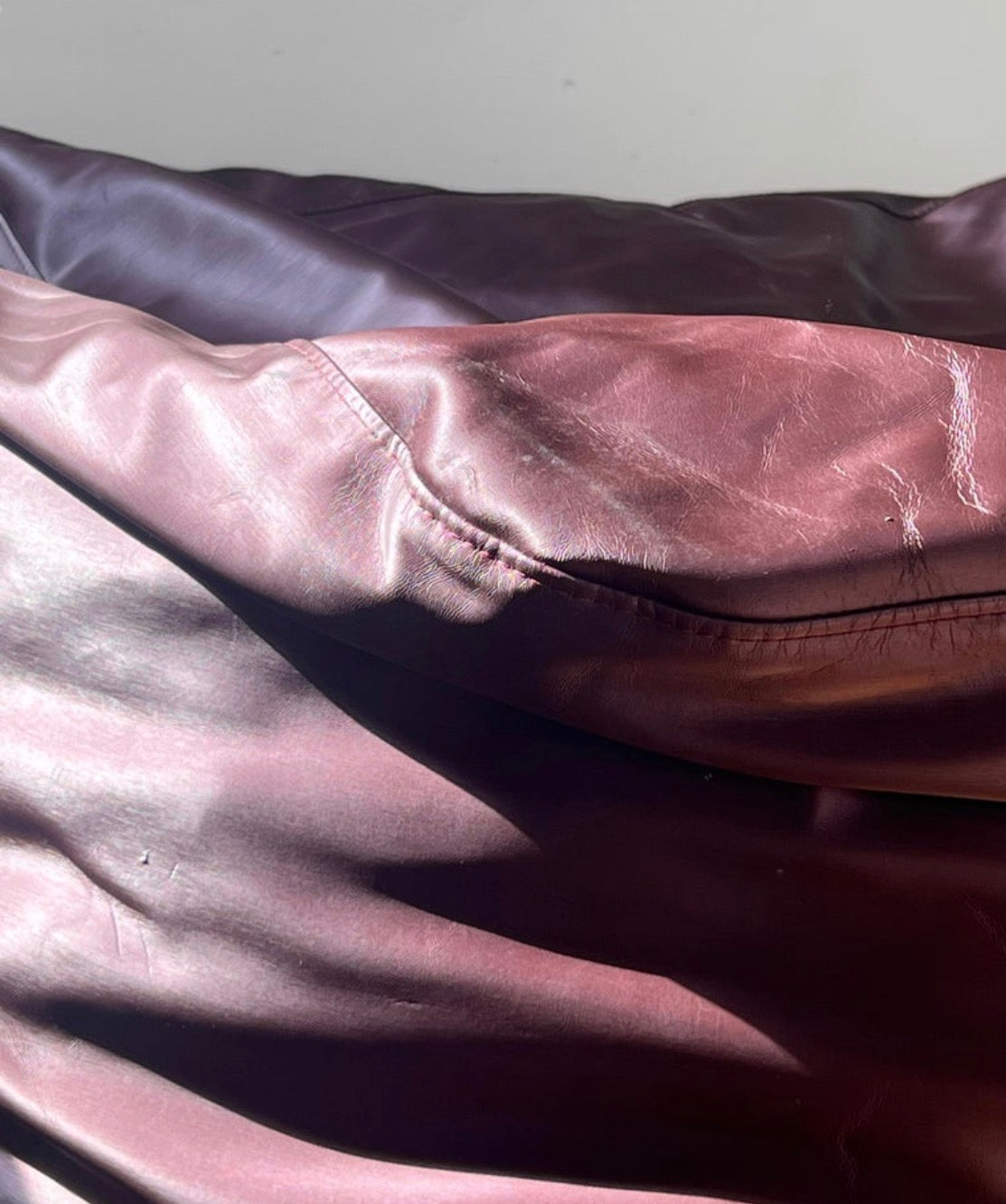 Purple vinyl bean bag by Ligne Roset, early aughts
