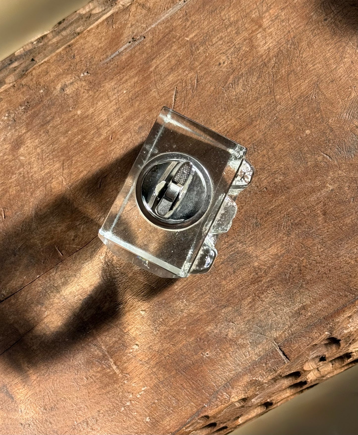MCM glass table lighter, circa 1960