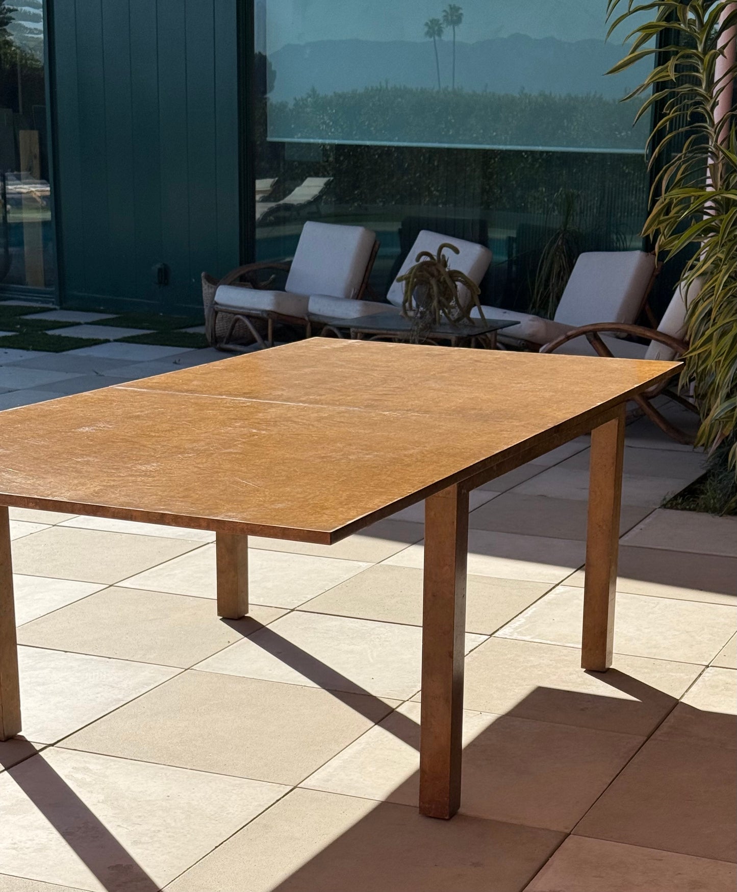 Burlwood Dining Table by PACE Collection, Circa 1970