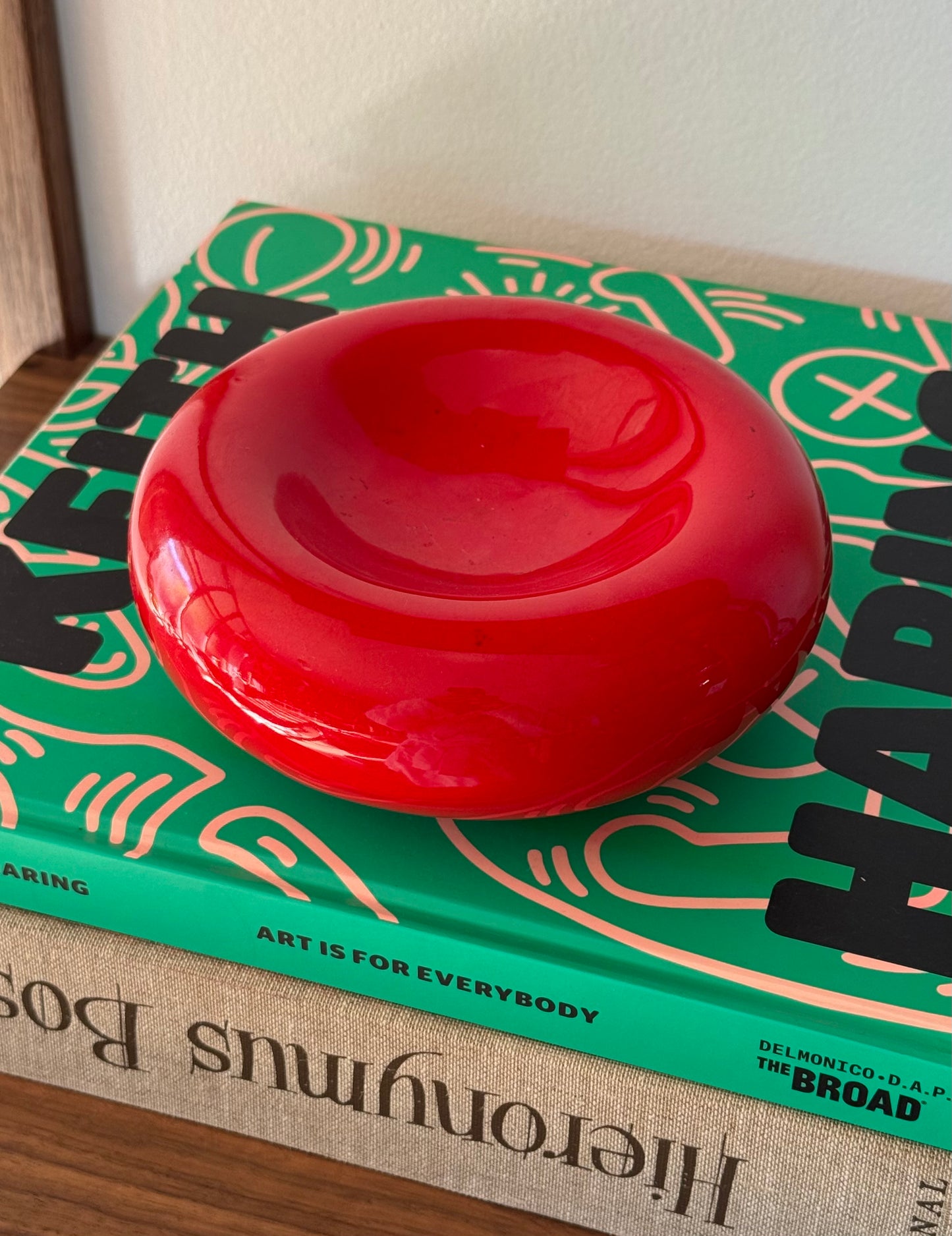 Red ceramic ashtray by Pietro Arosio Parravicini, 1970