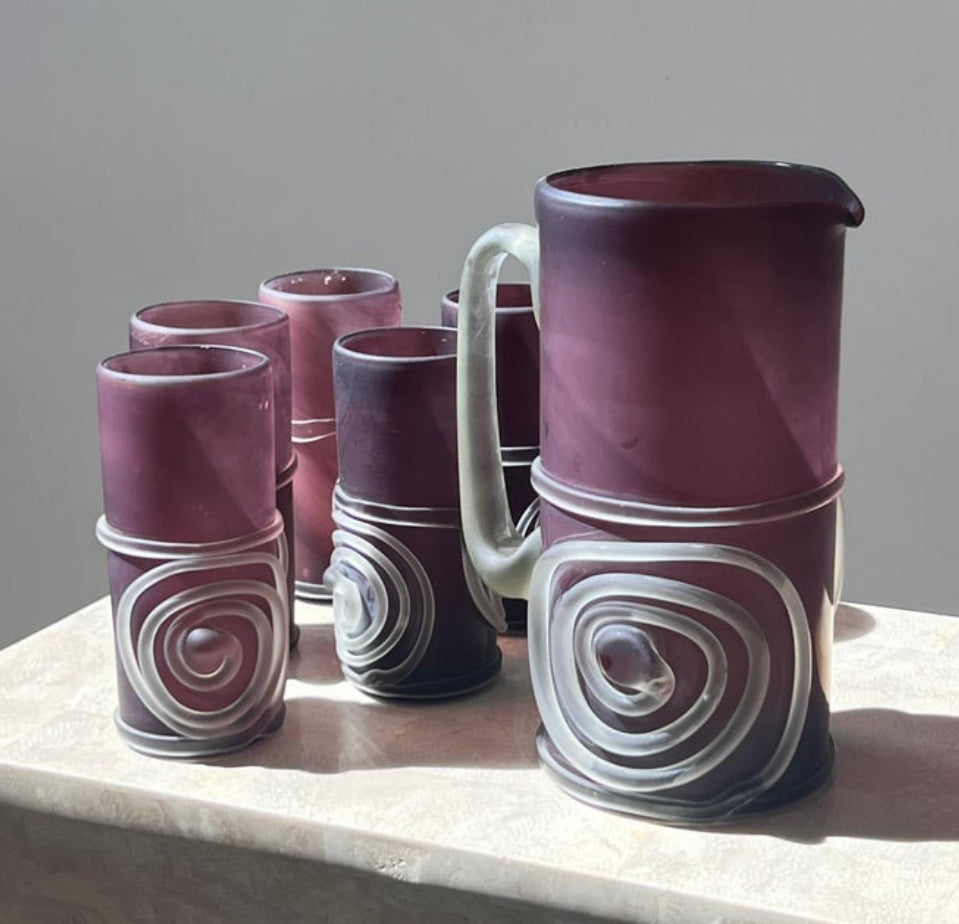 Vintage Italian art glass barware, late 20th century