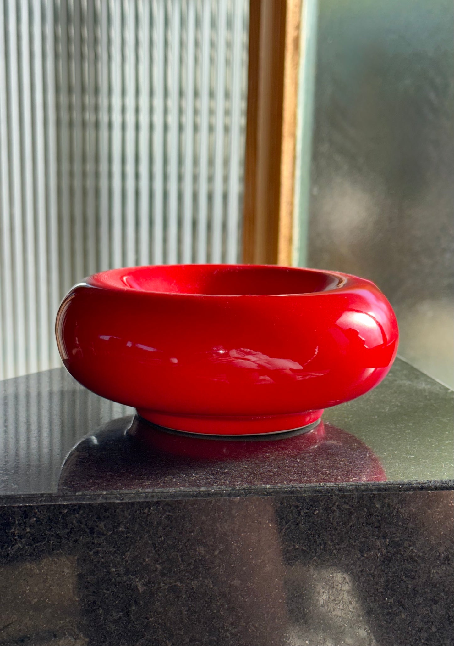 Red ceramic ashtray by Pietro Arosio Parravicini, 1970