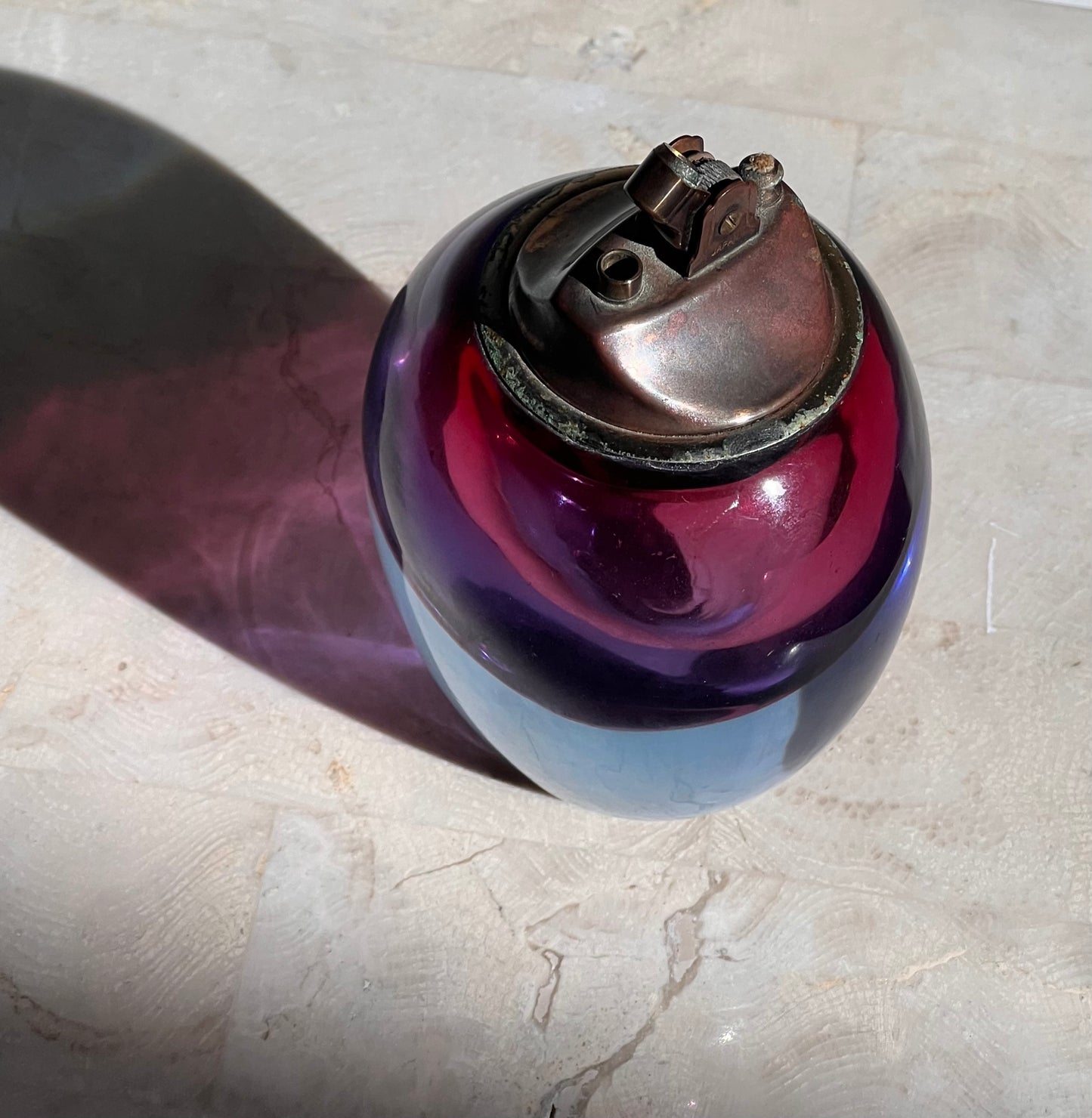 Murano glass table lighter, mid 20th century