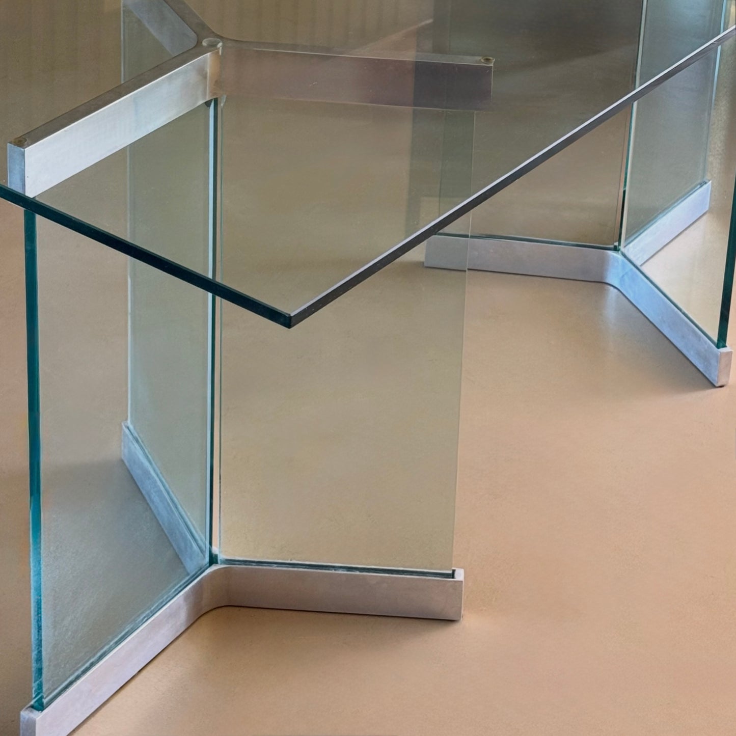The model 6060 glass and chrome dining table by Irving Rosen for Pace, circa 1970