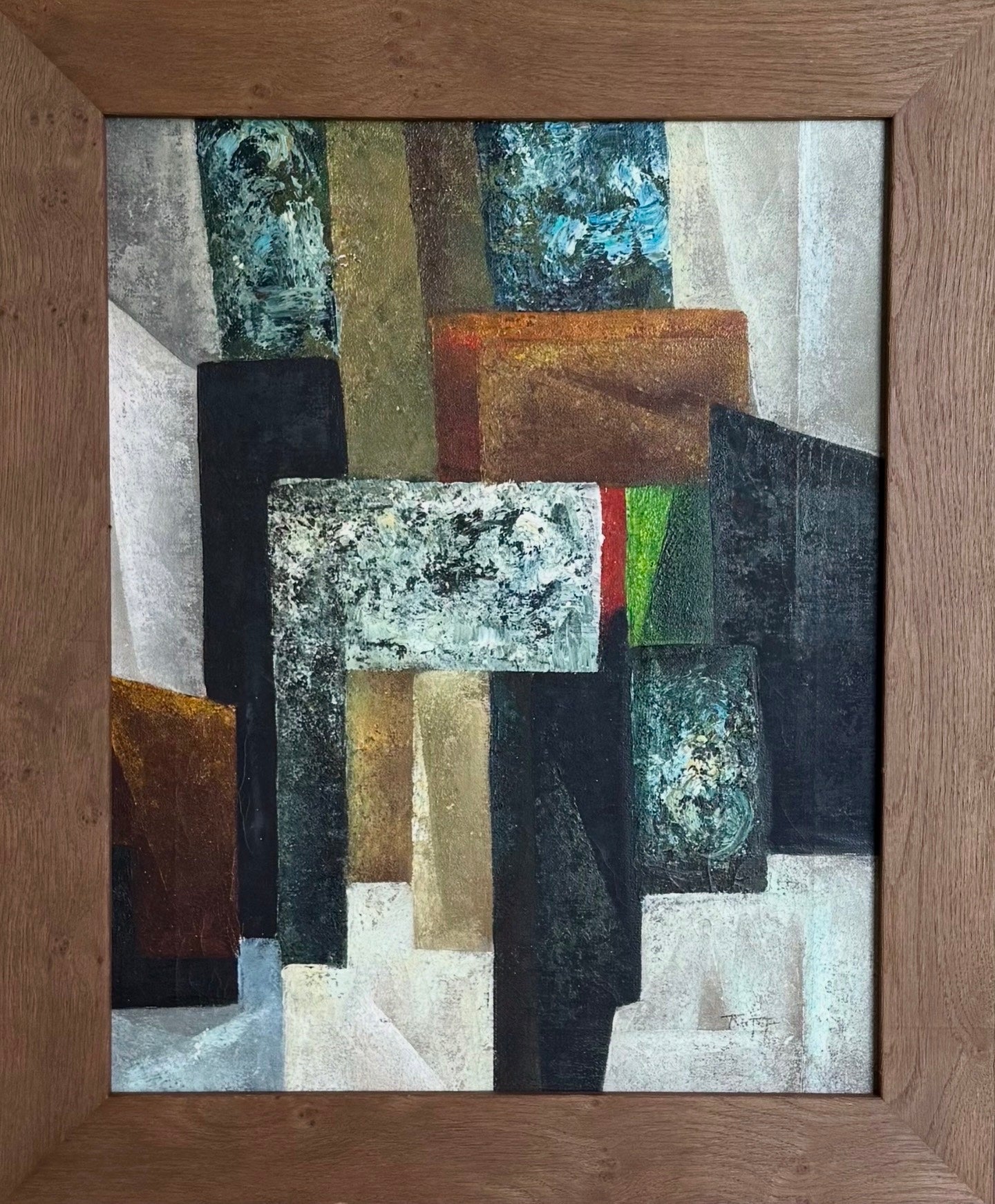 Original mid century modern abstract painting, circa 1950