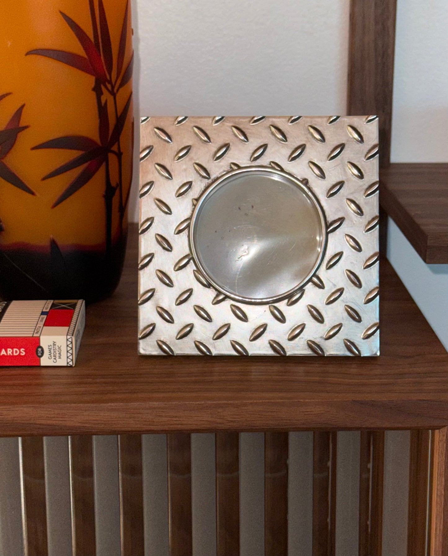 Postmodern steel sheet motif picture frame, late 20th century