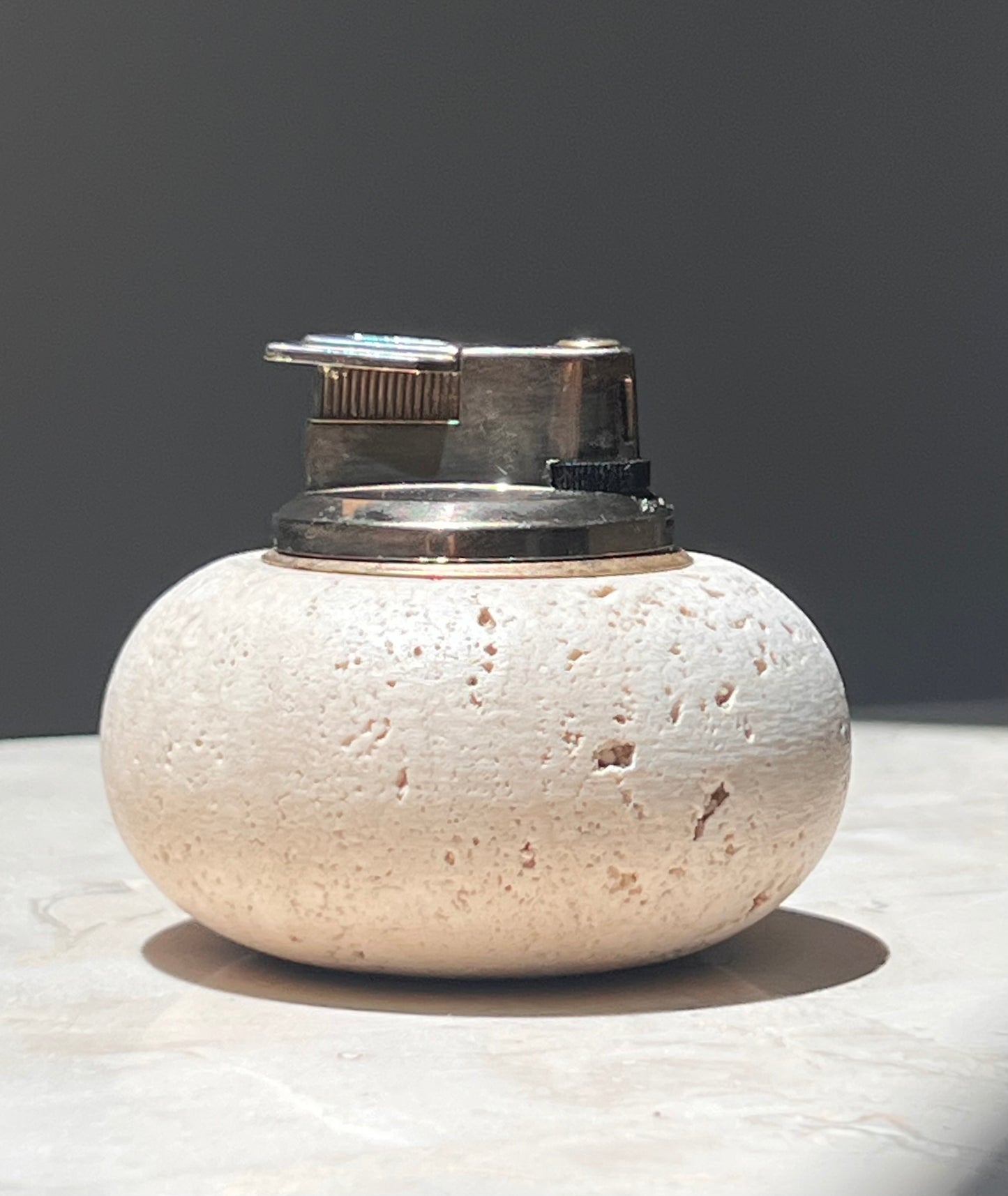 Travertine lighter attr. Cerri Nestore, circa 1970