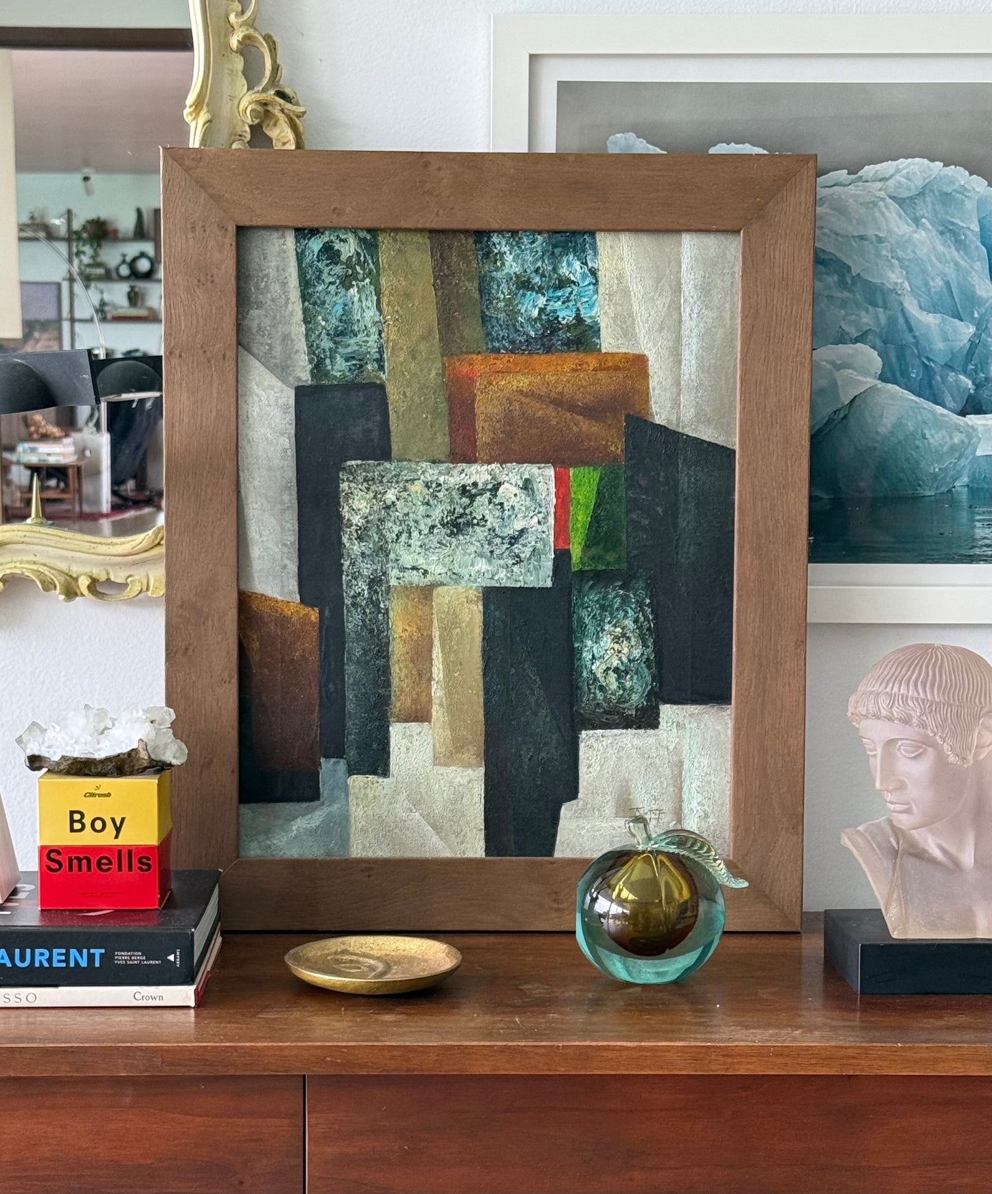 Original mid century modern abstract painting, circa 1950