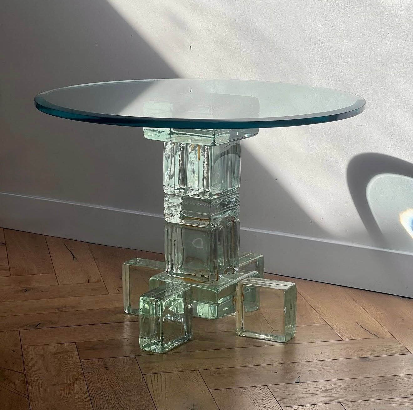 Artist-made glass side table, late 20th century