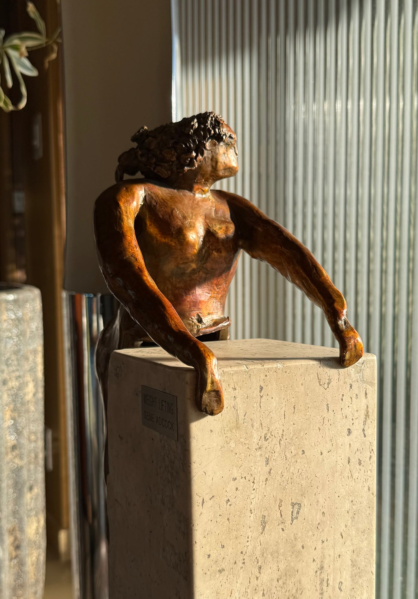 Bronze nude sculpture by Gene Adcock, 20th century