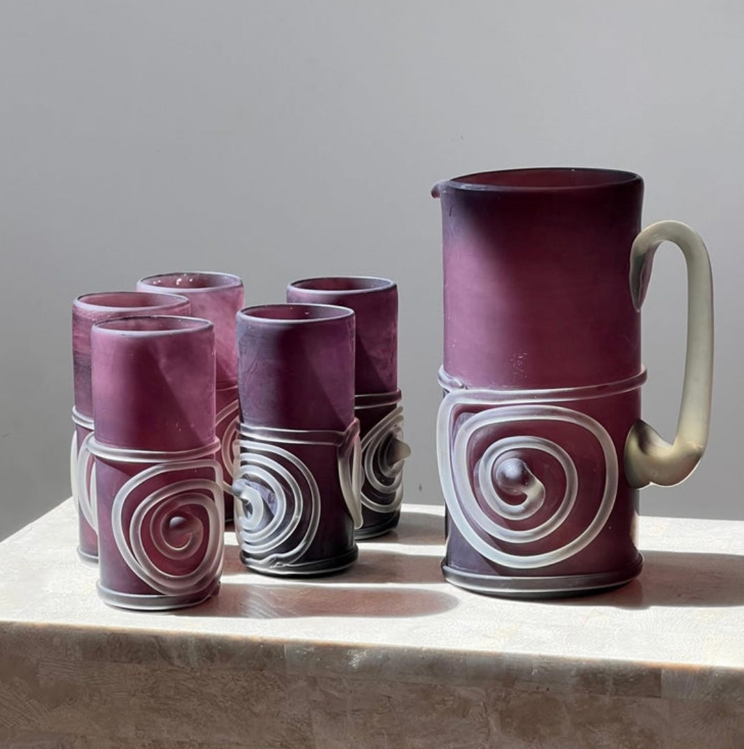 Vintage Italian art glass barware, late 20th century