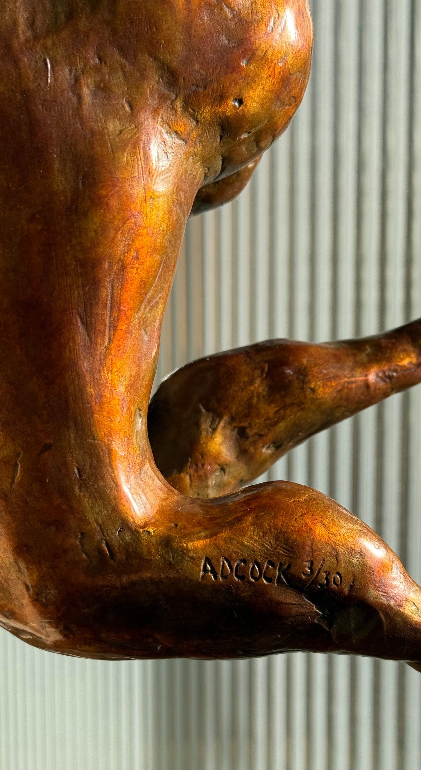 Bronze nude sculpture by Gene Adcock, 20th century