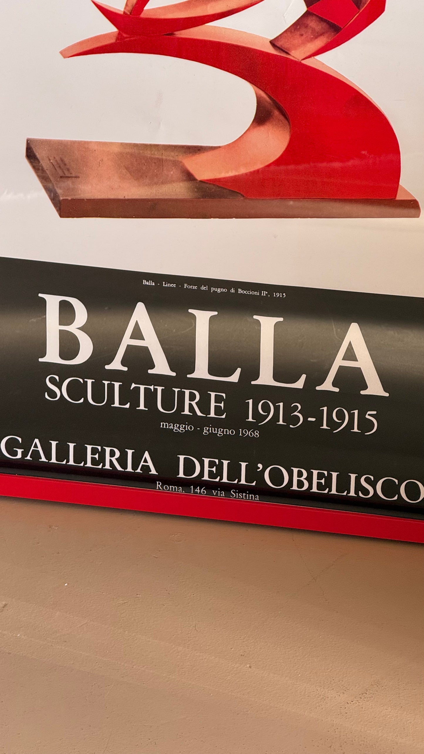 Vintage Italian Giacomo Balla exhibition poster, mid 20th century