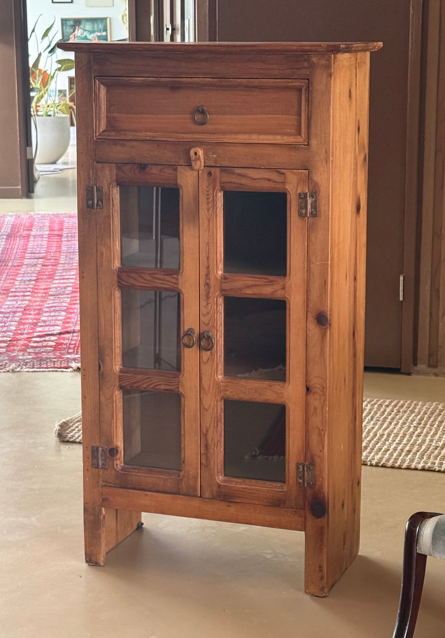 Vintage pine cabinet, Mexico 20th century