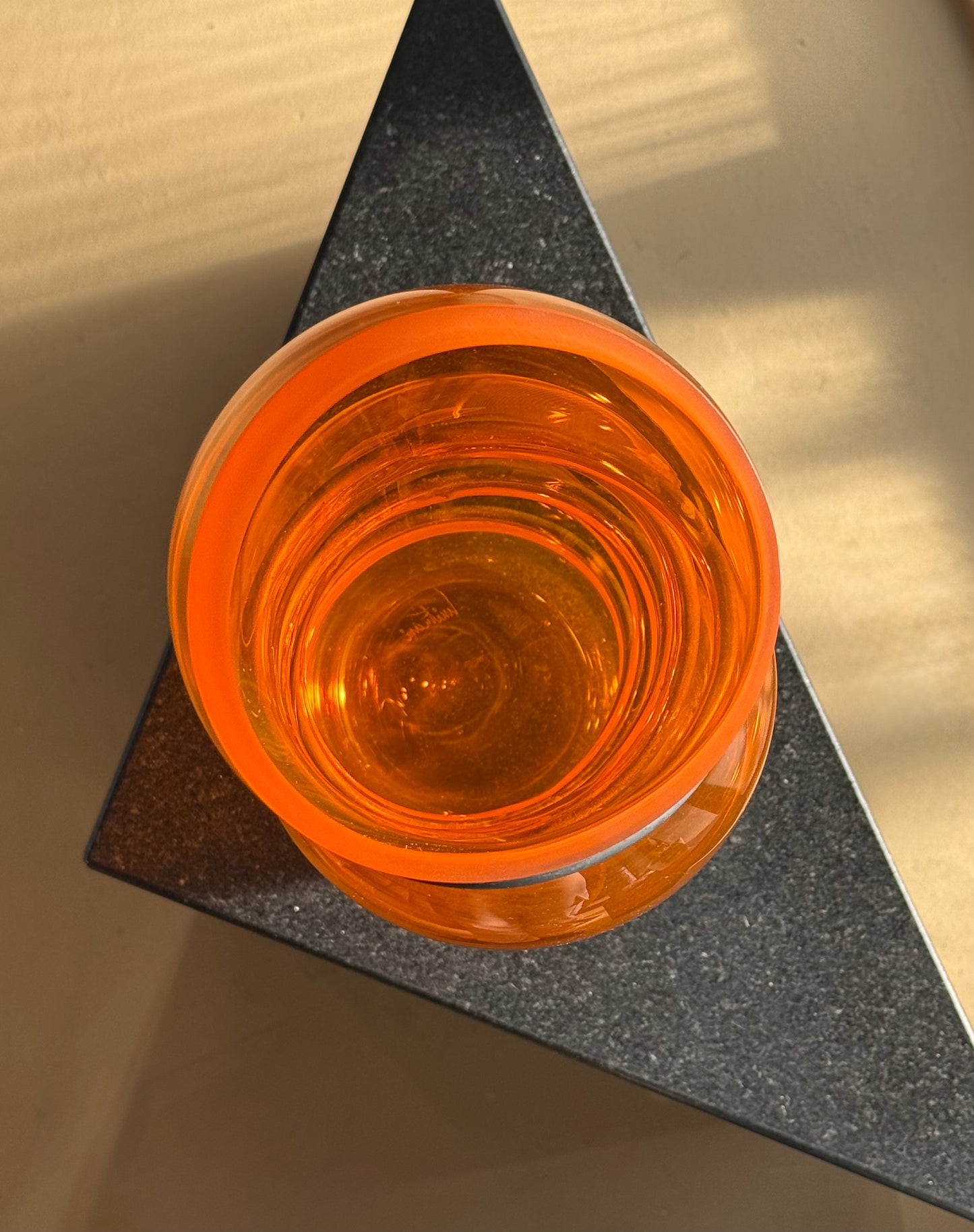 Caged orange glass vase by Vanessa Mitrani, late 20th century