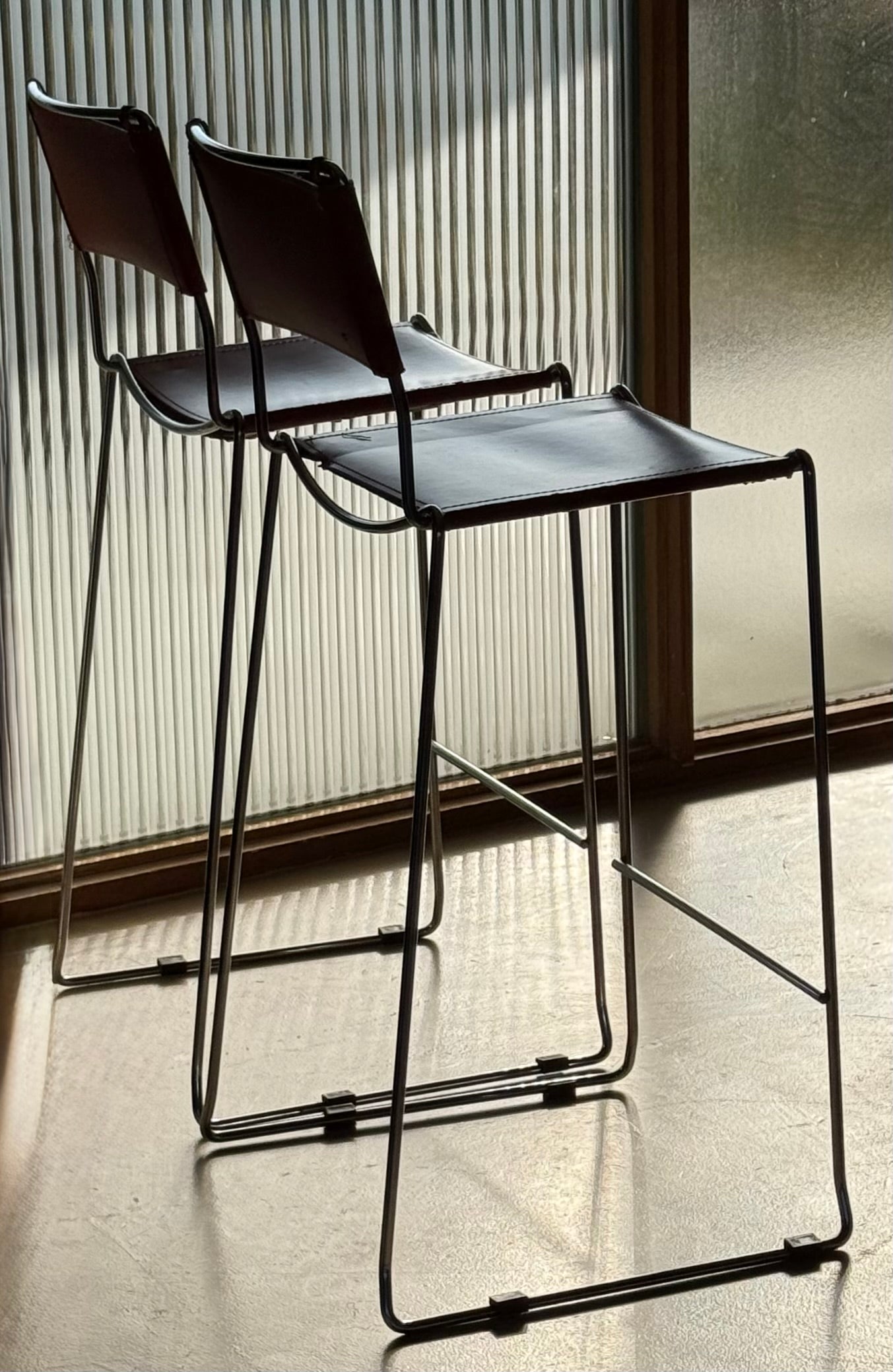 Pair of vintage Italian bar stools, mid 20th century