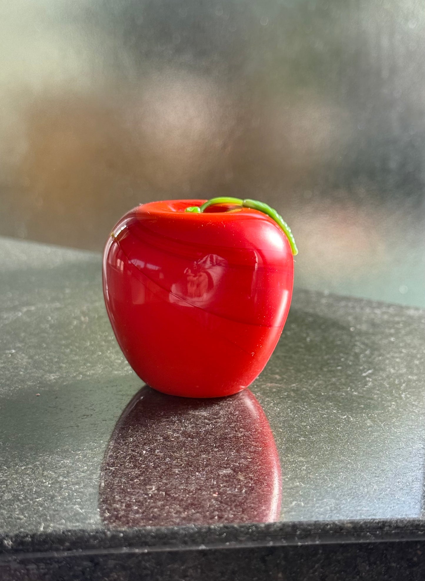 Art glass apple, signed, 20th century