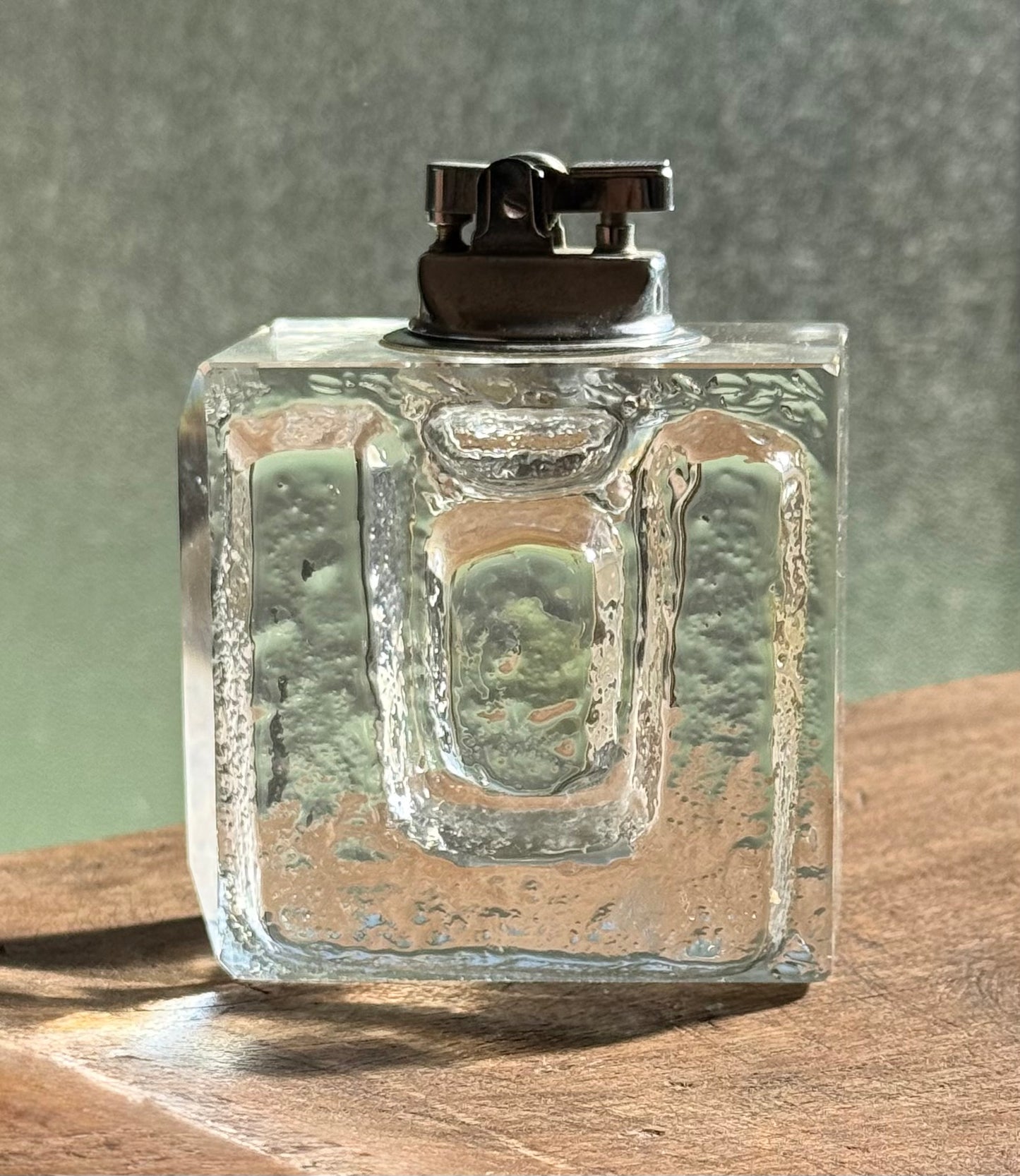 MCM glass table lighter, circa 1960