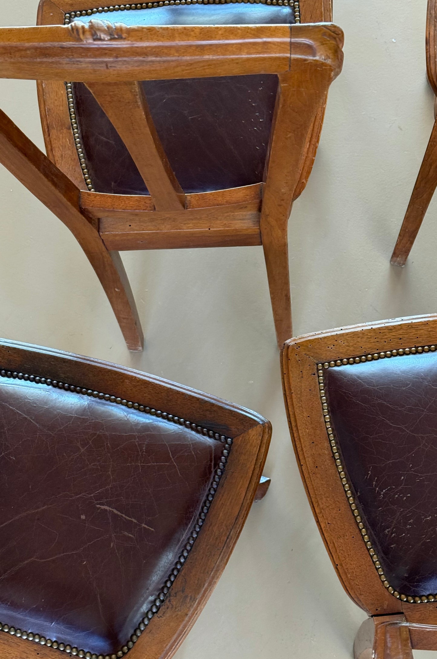 Set of eight French Art Nouveau dining chairs, late 19th century