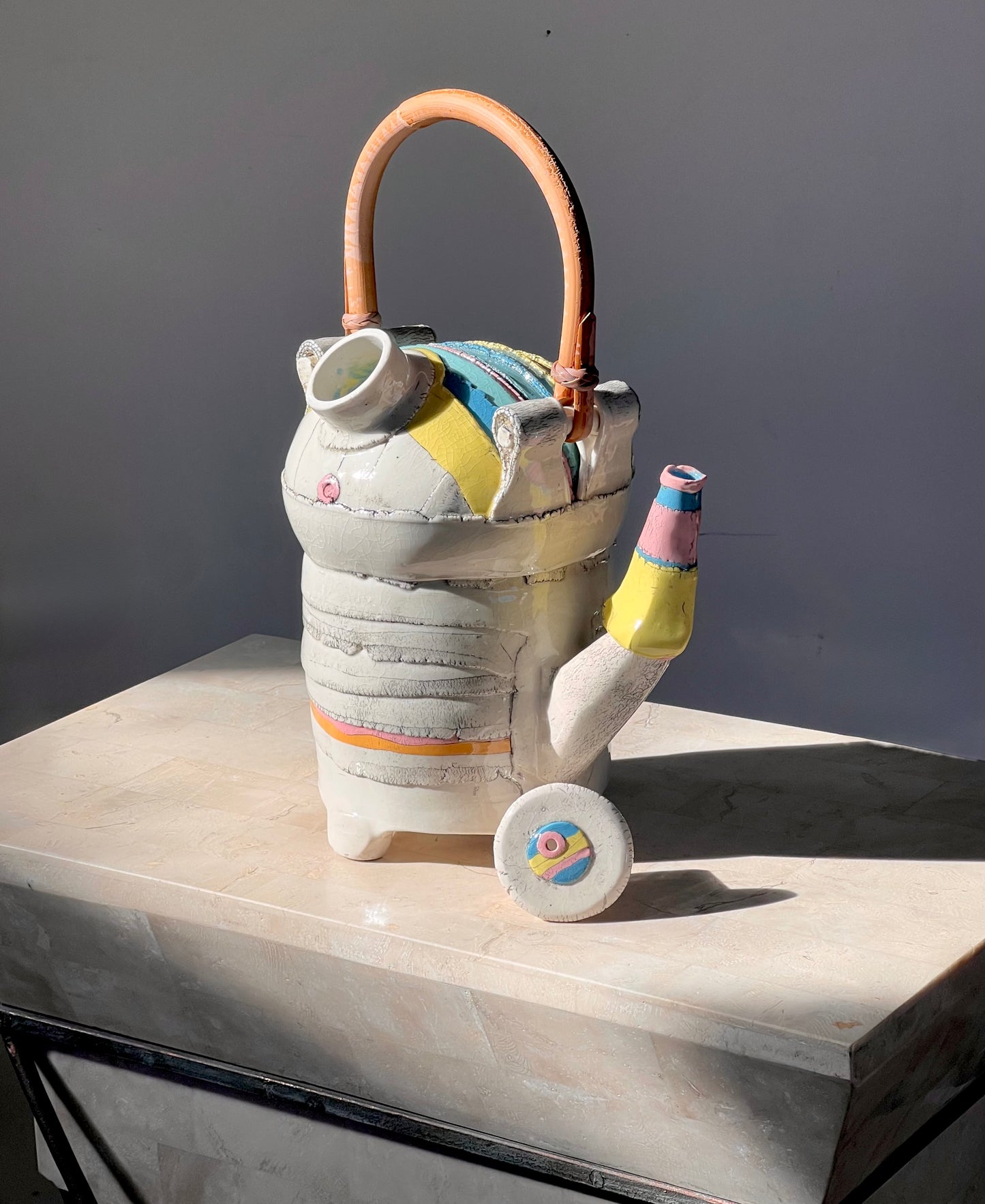Artist-made ceramic teapot, 20th century