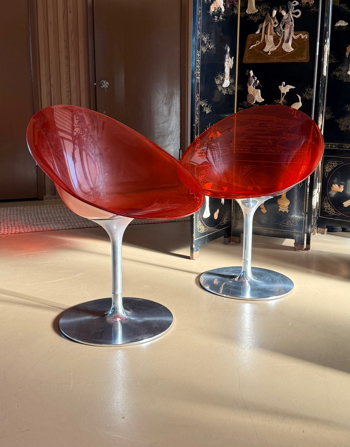 Pair of Eros chairs by Phillippe Stark for Kartell, Italy late 20th century