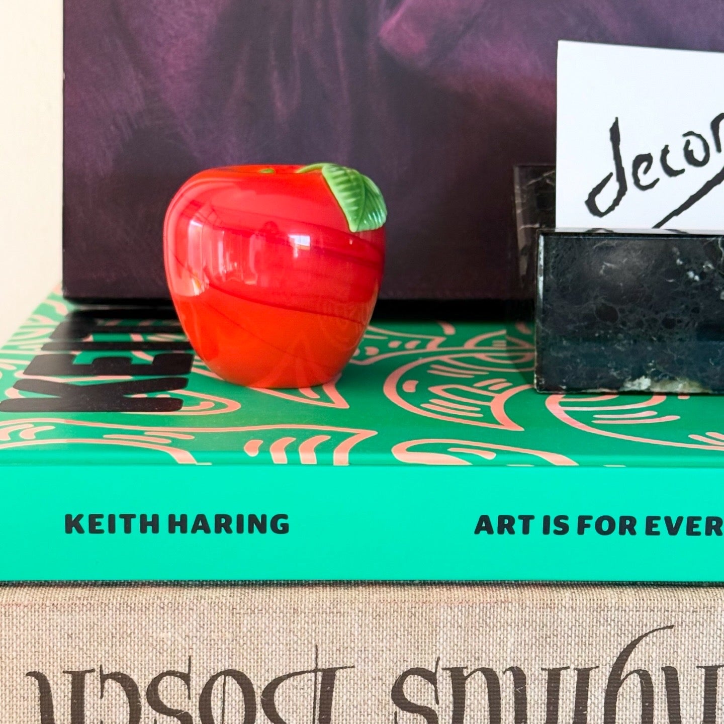 Art glass apple, signed, 20th century