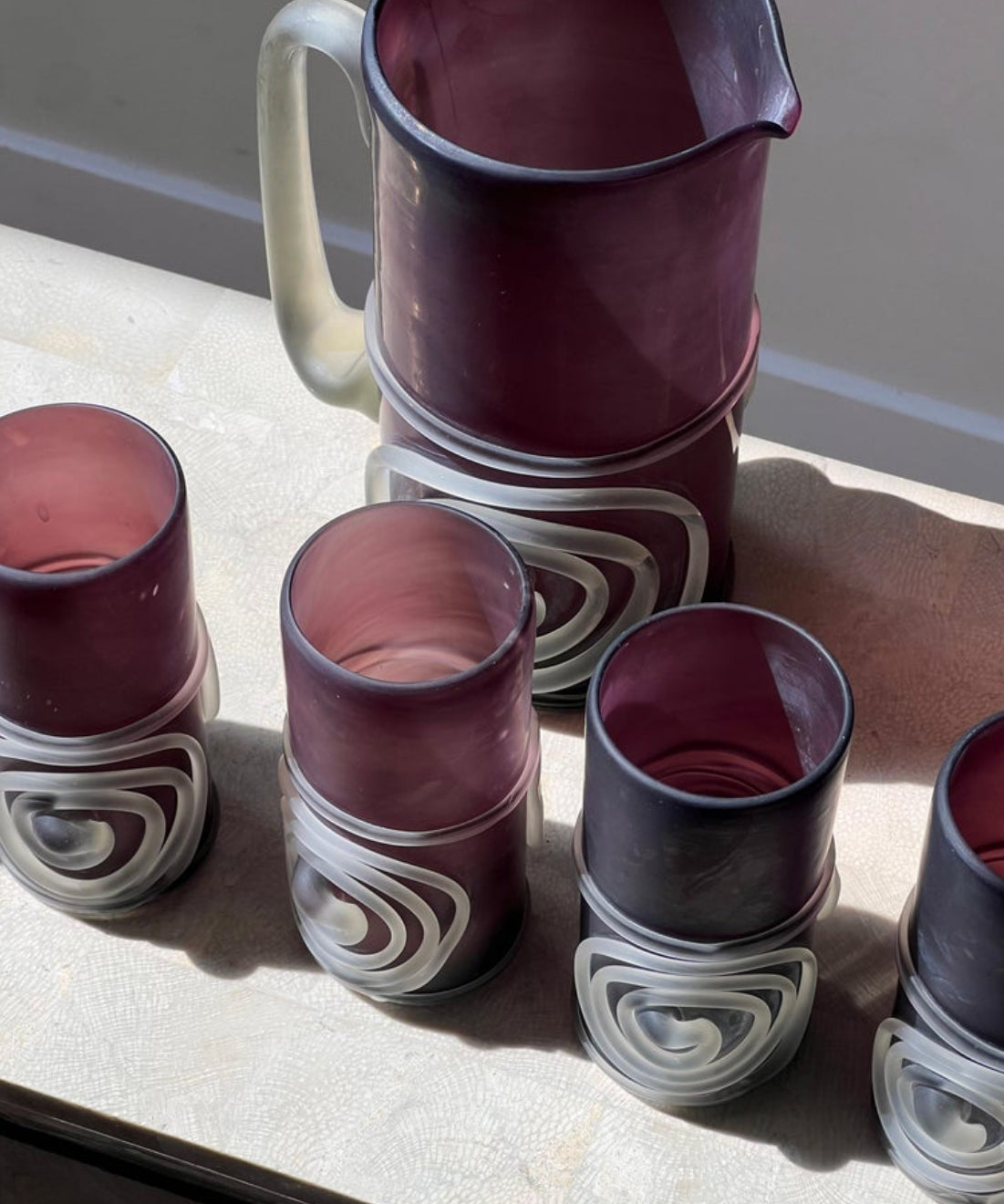 Vintage Italian art glass barware, late 20th century