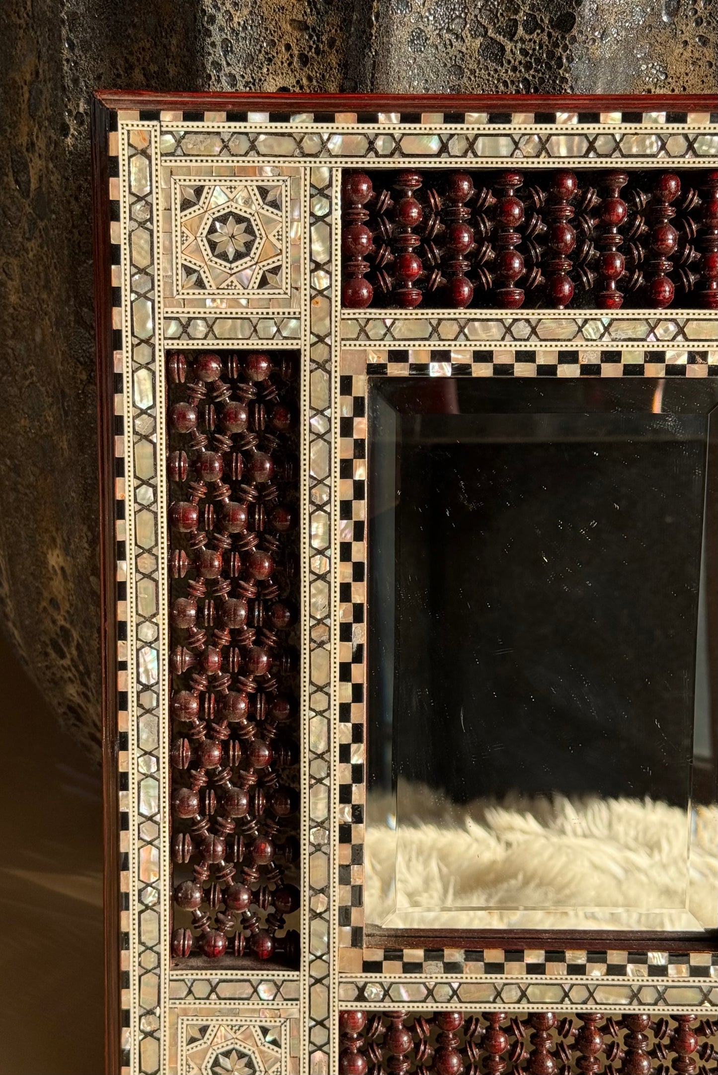Vintage Syrian mother-of-pearl mirror, 20th century