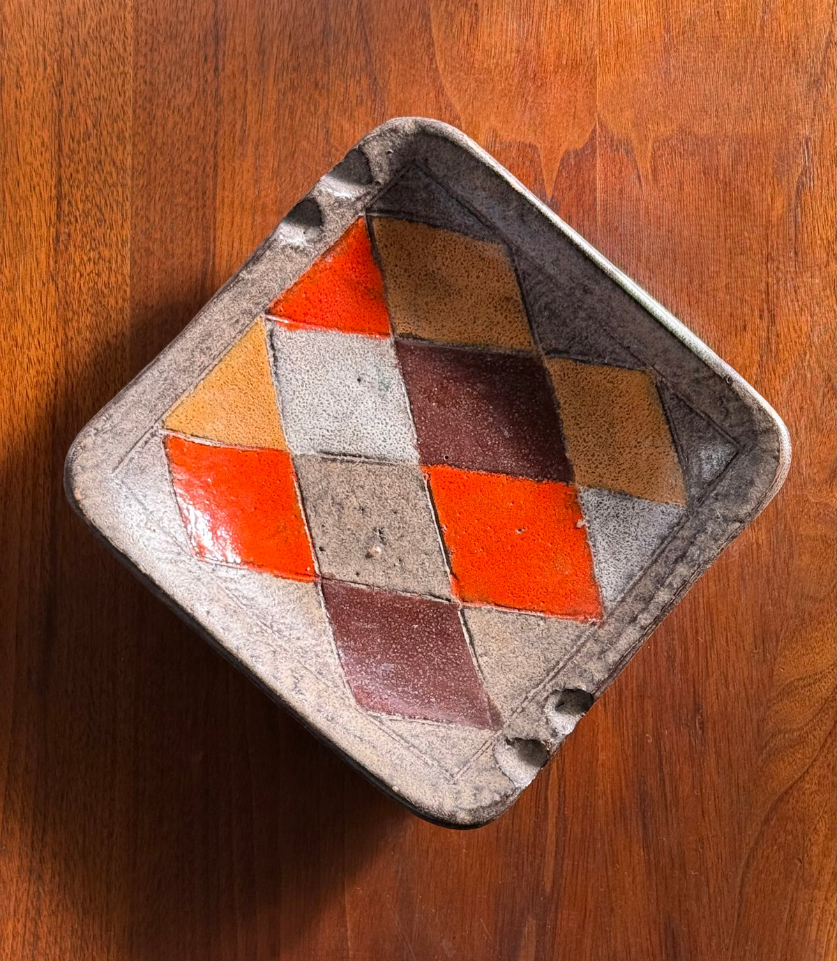 Vintage Italian hand-painted ceramic ashtray by Aldo Londi, circa 1960