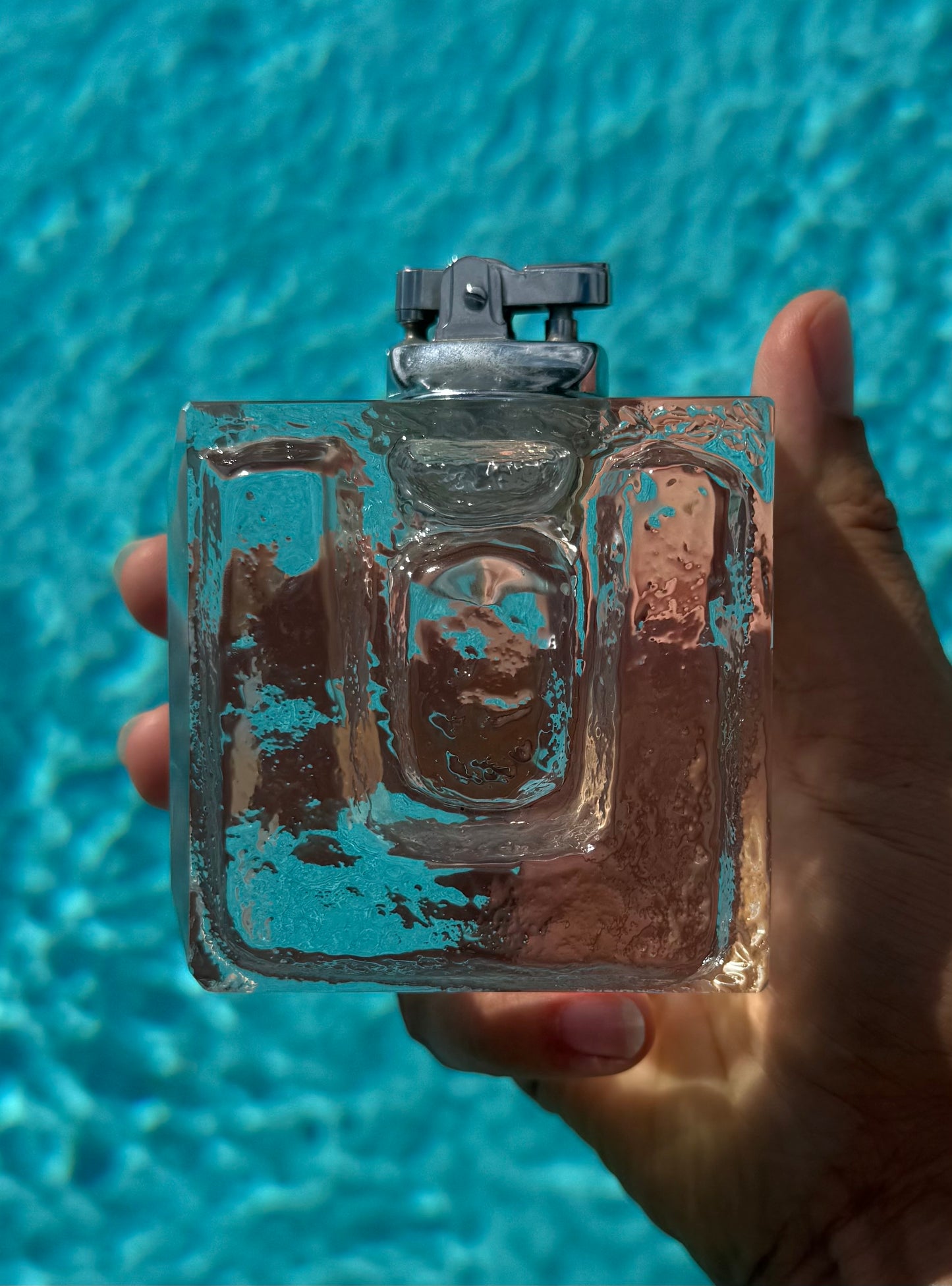 MCM glass table lighter, circa 1960