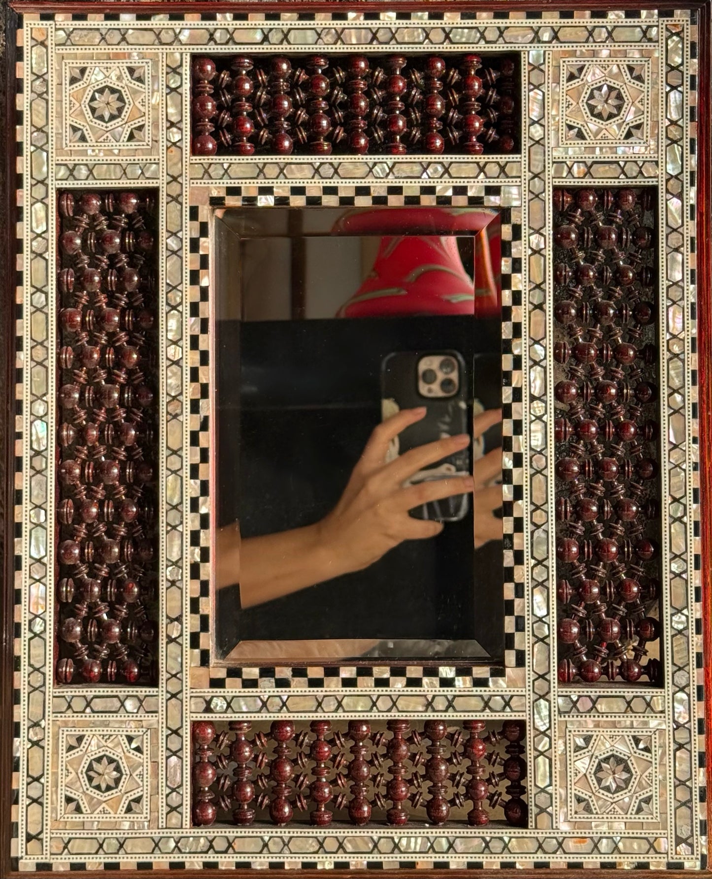 Vintage Syrian mother-of-pearl mirror, 20th century