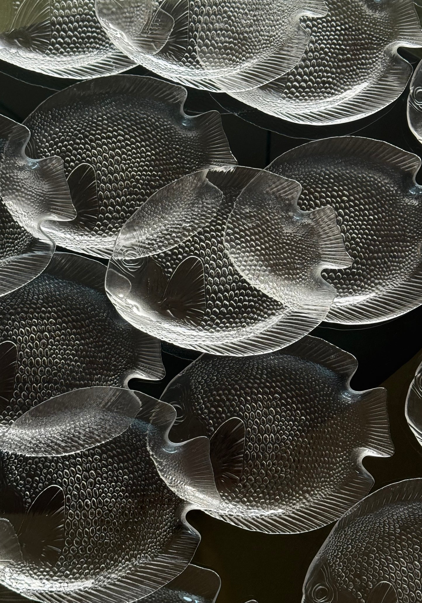 Set of Poisson dishes by Arcoroc, France late 20th century
