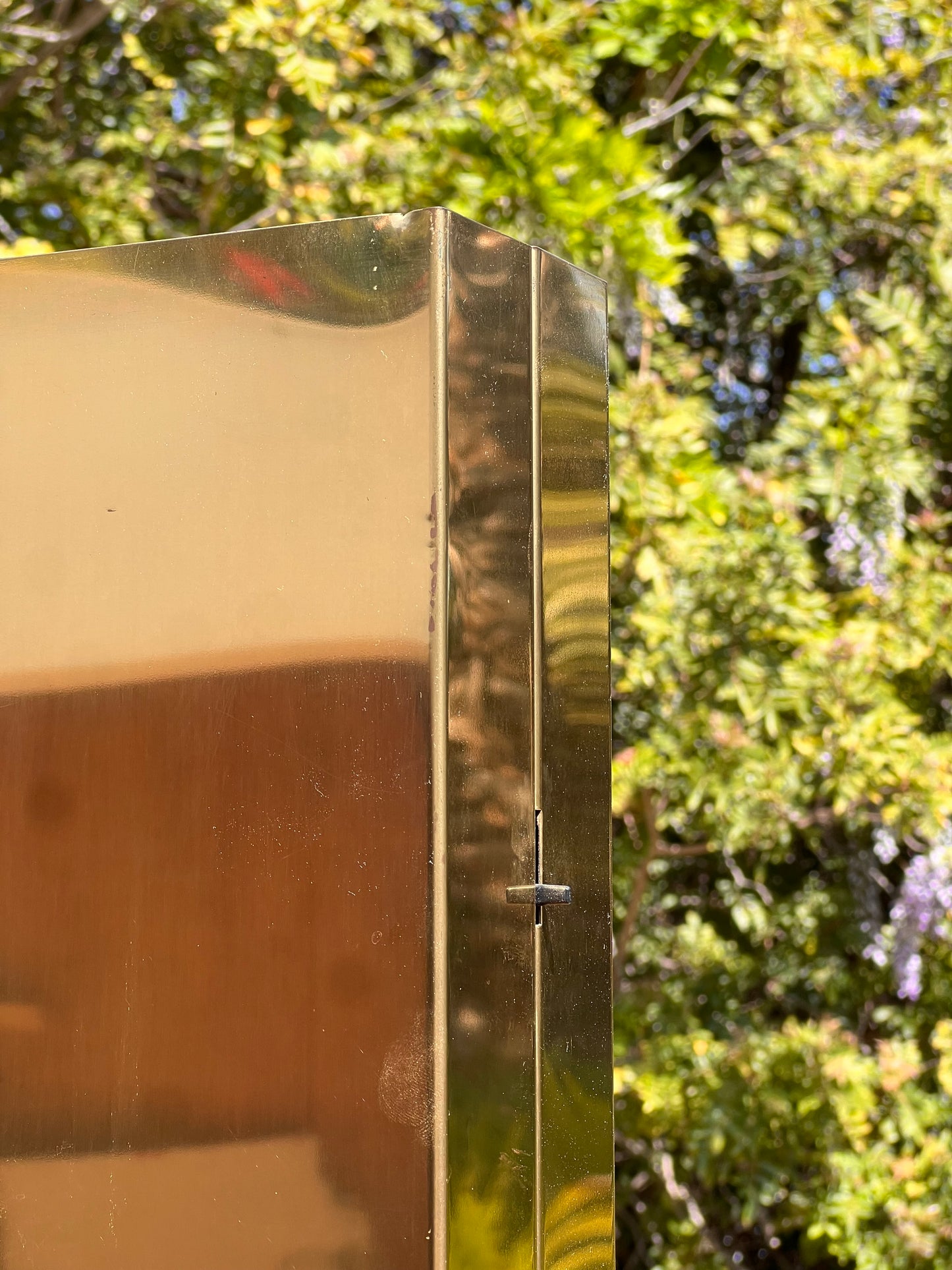 Pair of monolith brass “Pylon” torchiere floor lamps by Casella, circa 1980