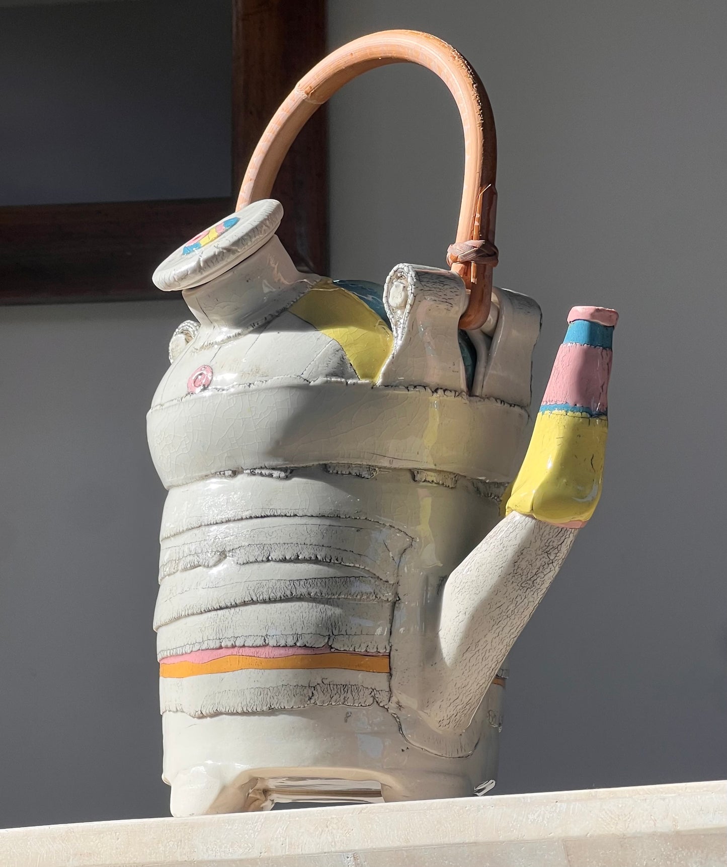 Artist-made ceramic teapot, 20th century