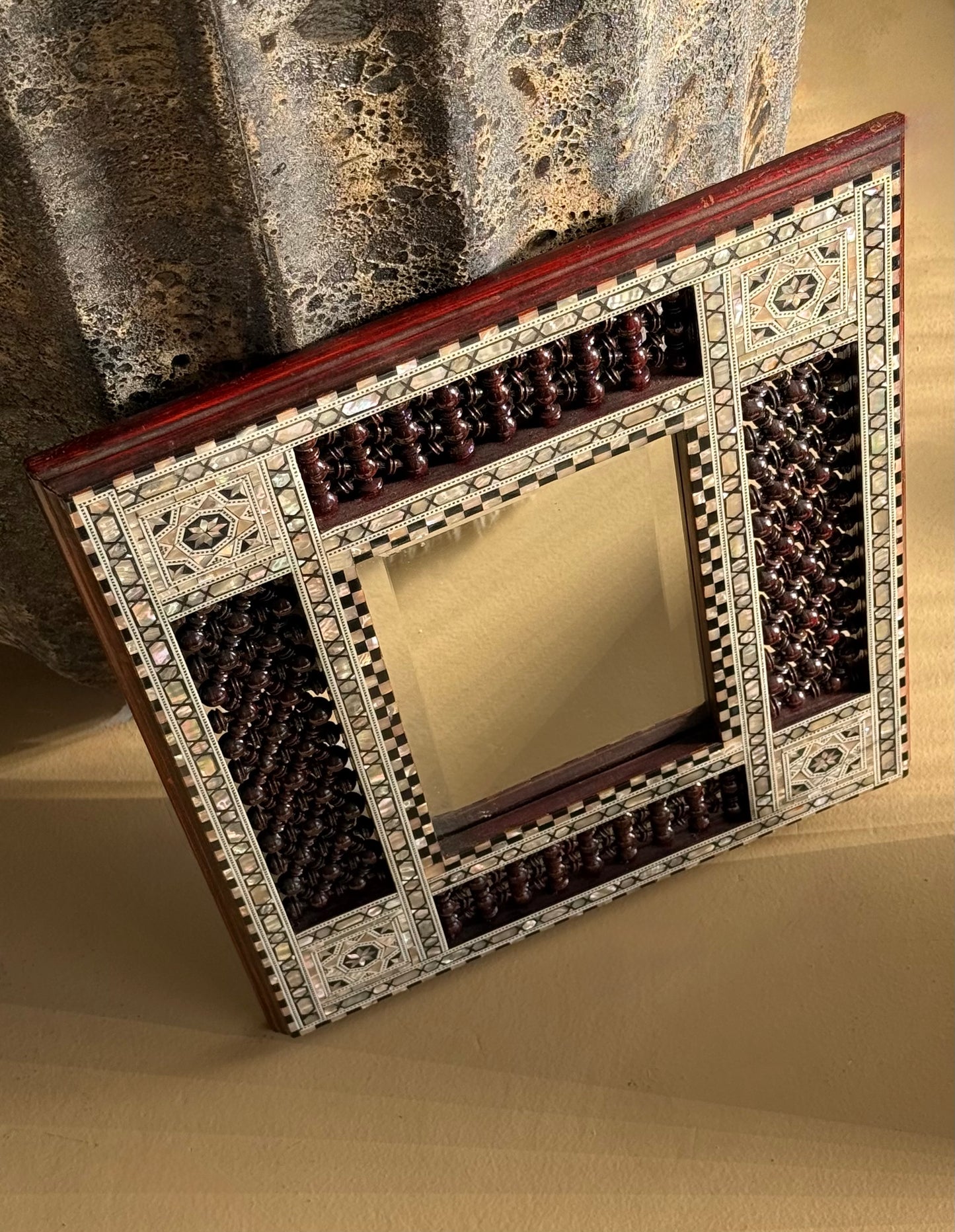 Vintage Syrian mother-of-pearl mirror, 20th century