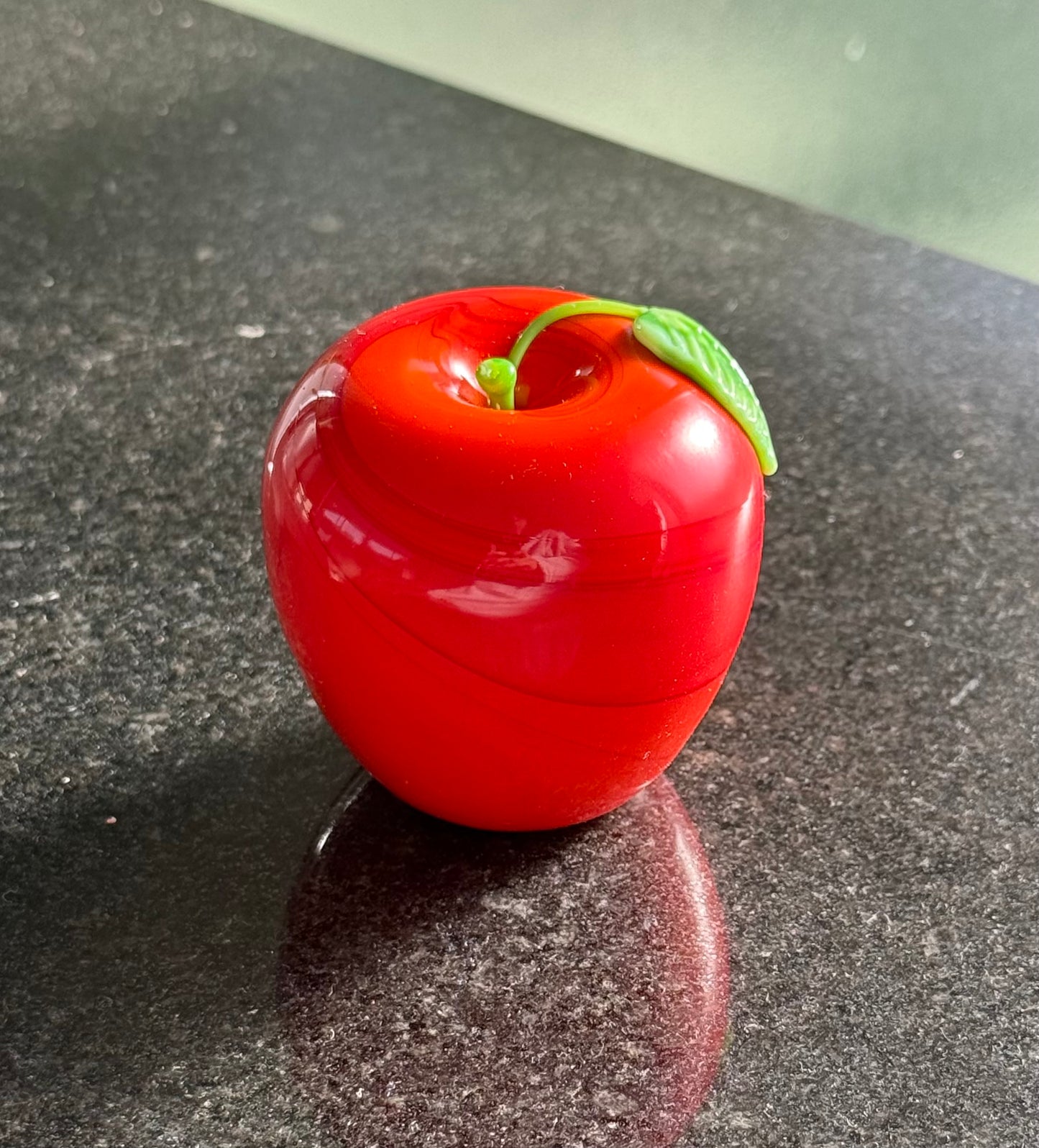 Art glass apple, signed, 20th century