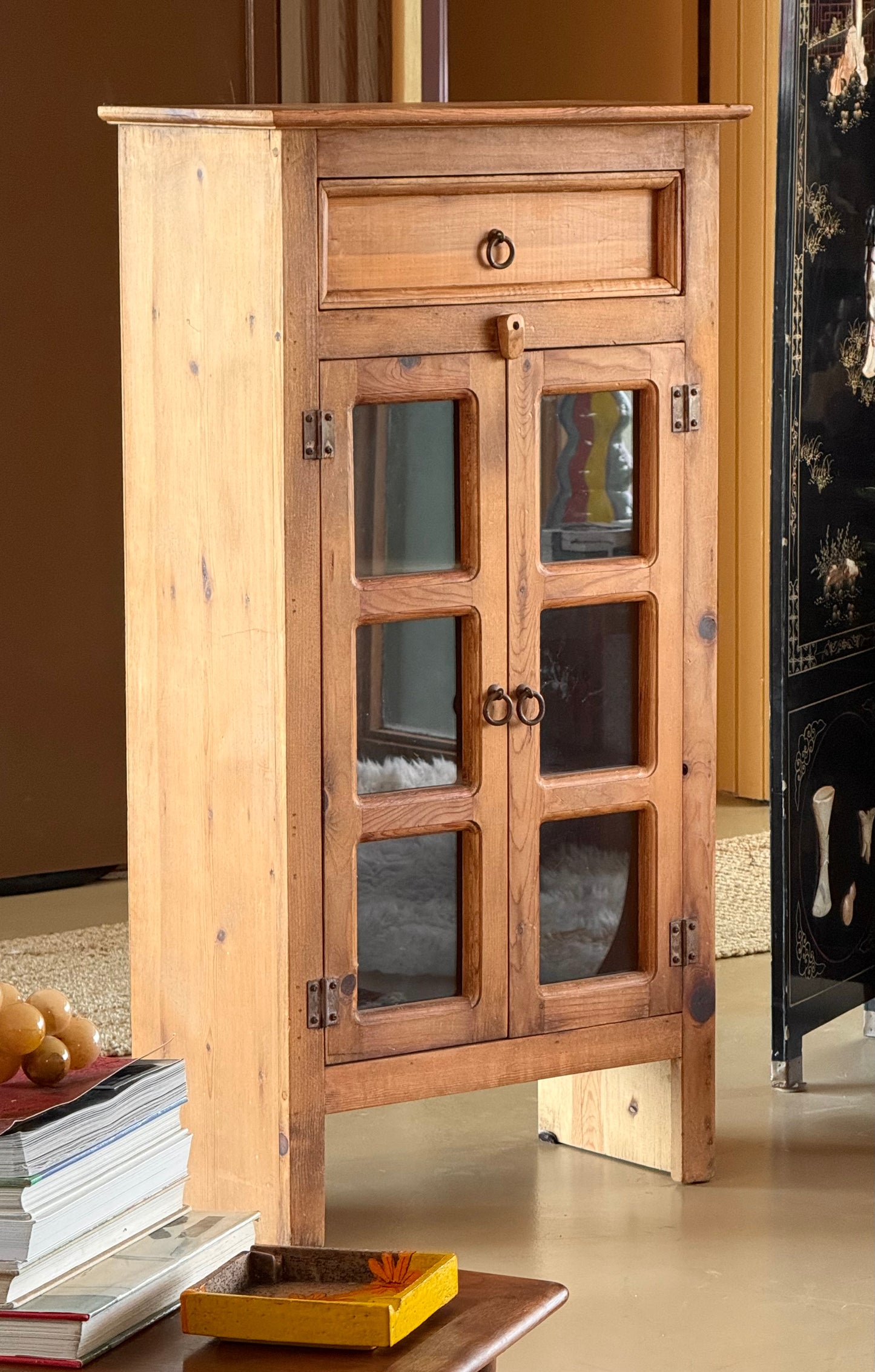 Vintage pine cabinet, Mexico 20th century