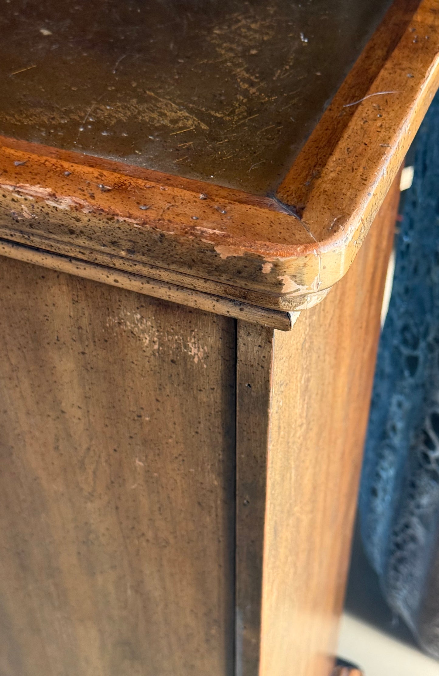 Wood and brass pedestal cabinet with pocket drawers, late 19th century