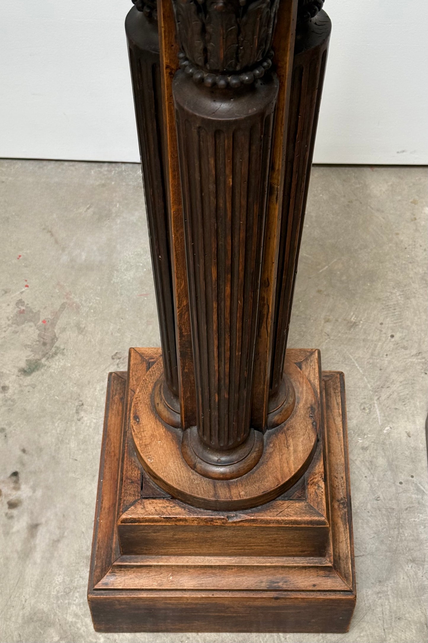 Pair of highly-carved antique French pedestals, 19th century