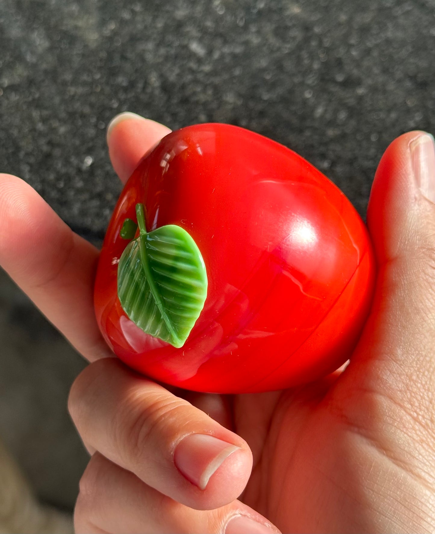 Art glass apple, signed, 20th century