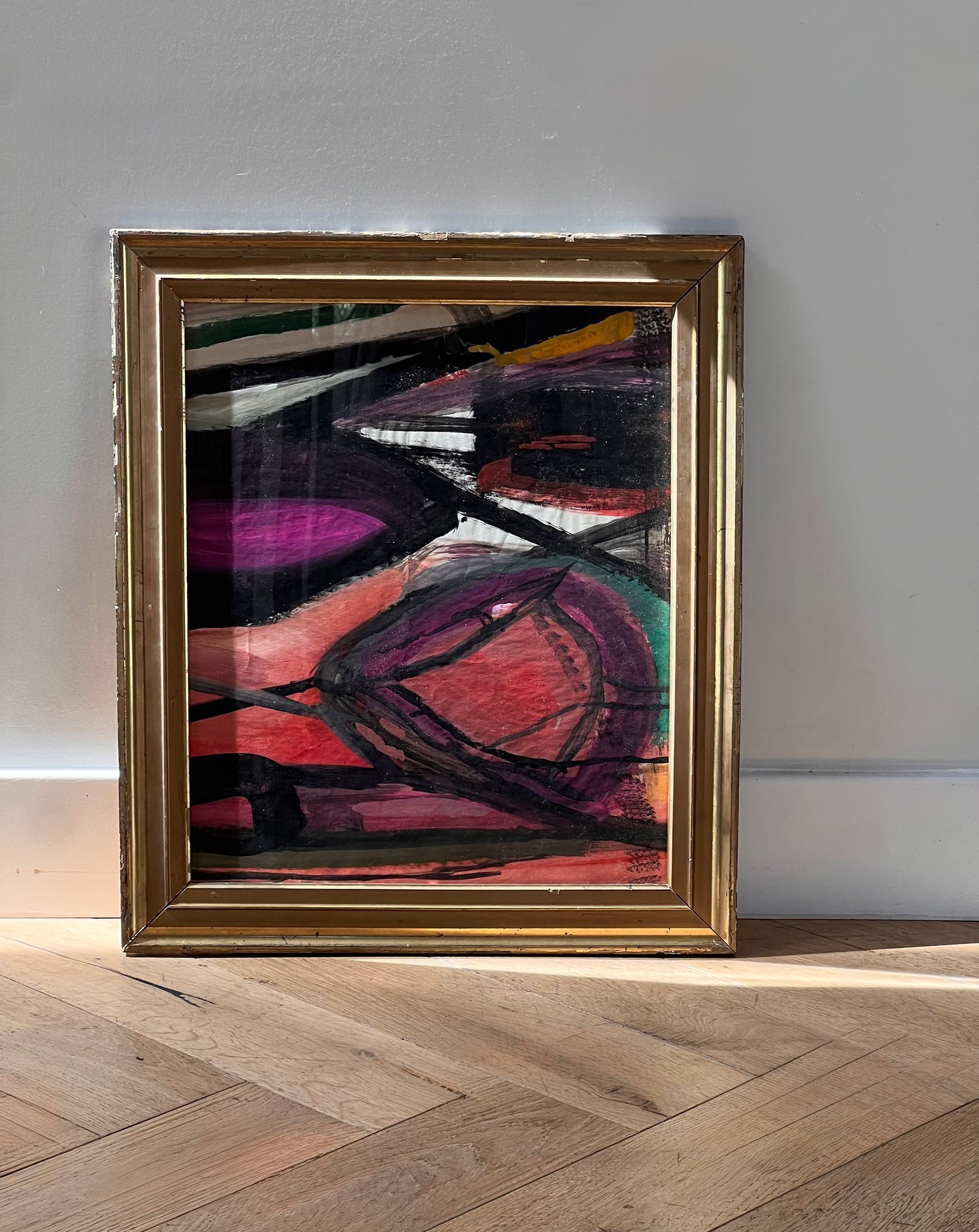 Abstract expressionist painting by Bernard Segal, mid 20th century