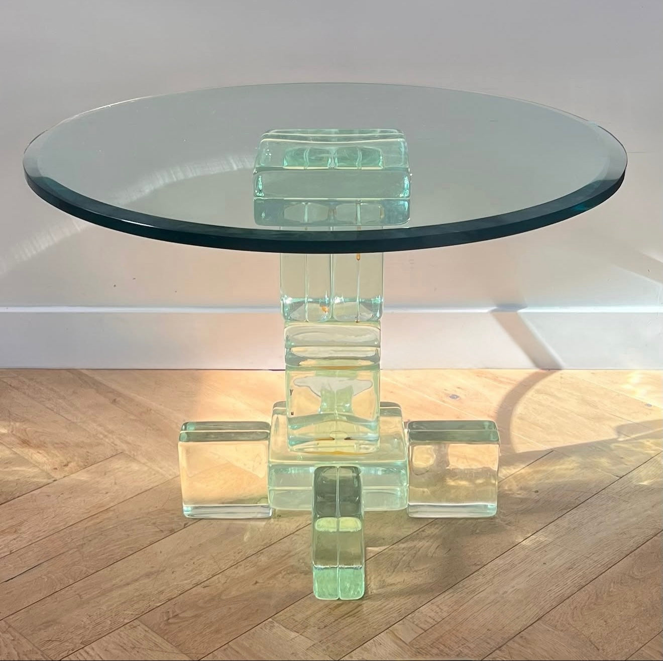 Artist-made glass side table, late 20th century