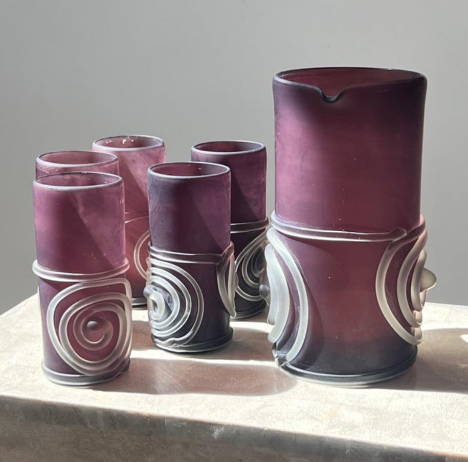 Vintage Italian art glass barware, late 20th century