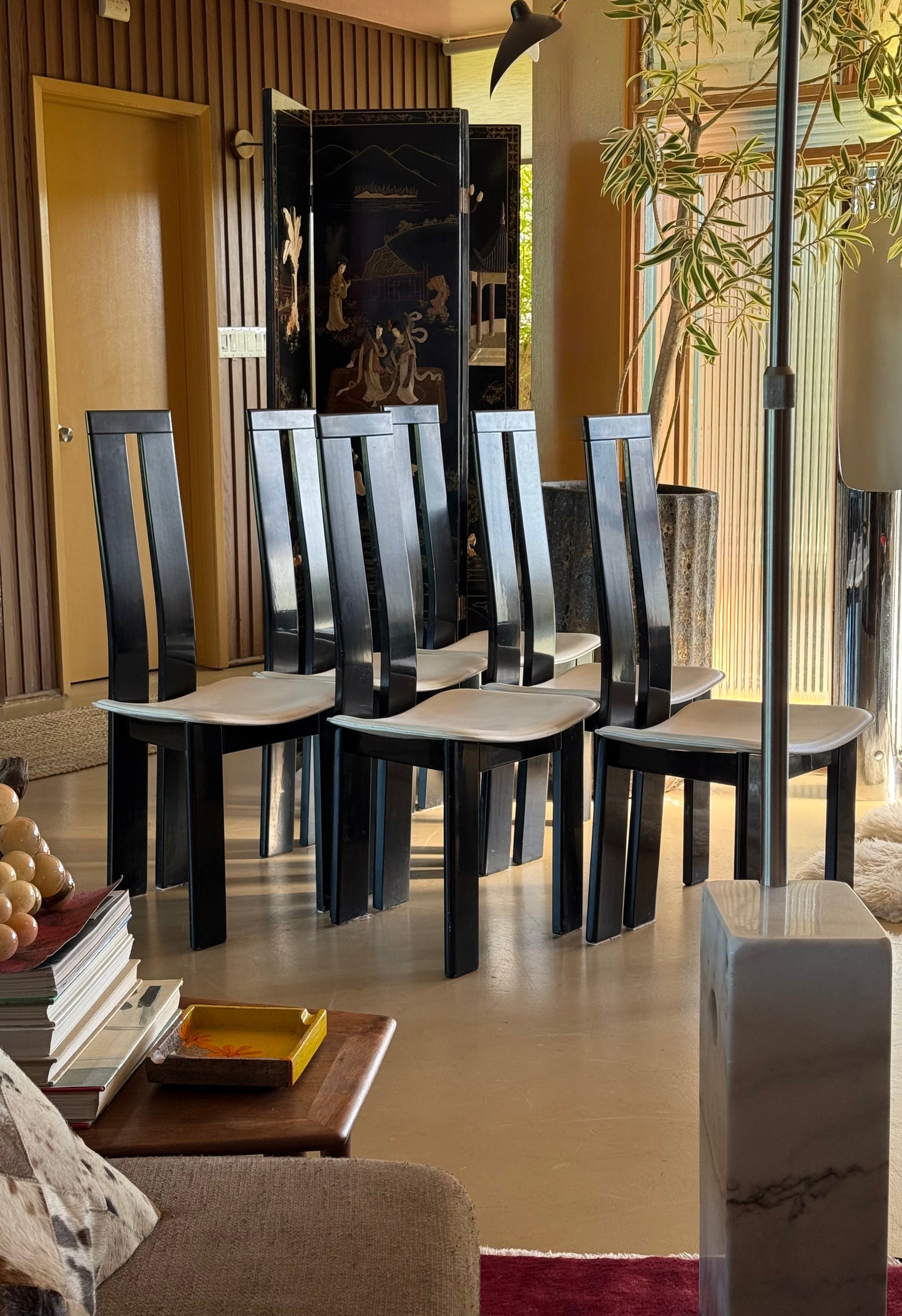 Set of 6 vintage Italian postmodern dining chairs by Pietro Costantini for Ello Furniture, late 20th century