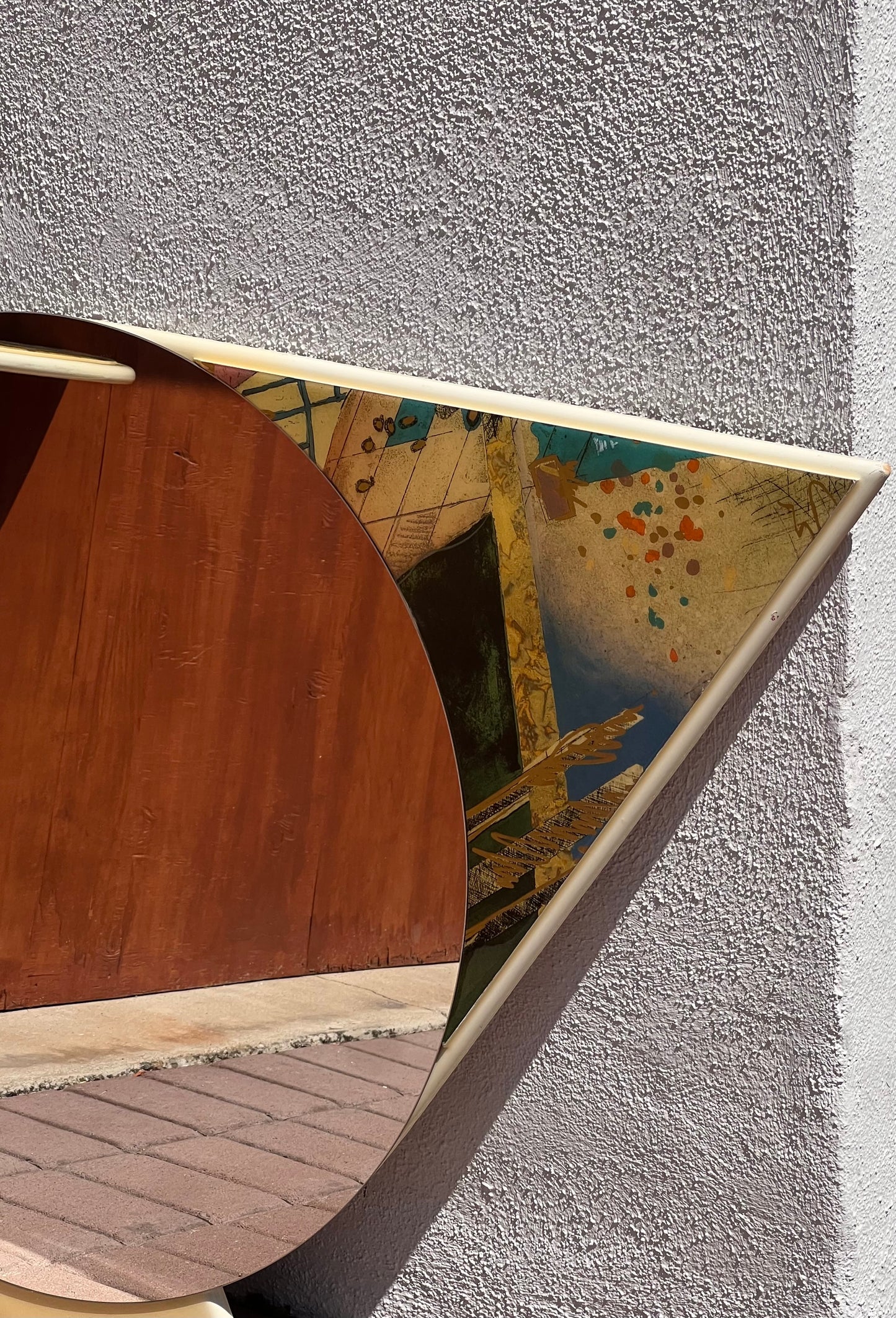 Postmodern console table and mirror, circa 1980