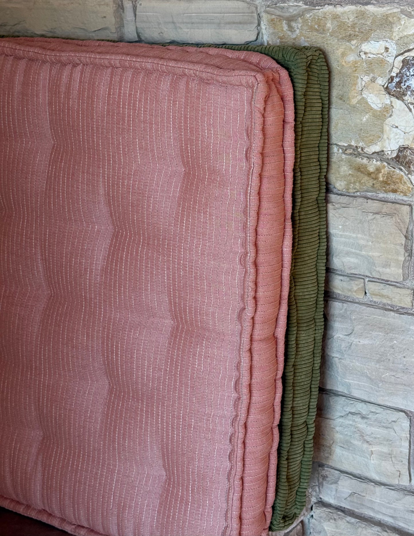 A pair of large floor cushions, 21st century