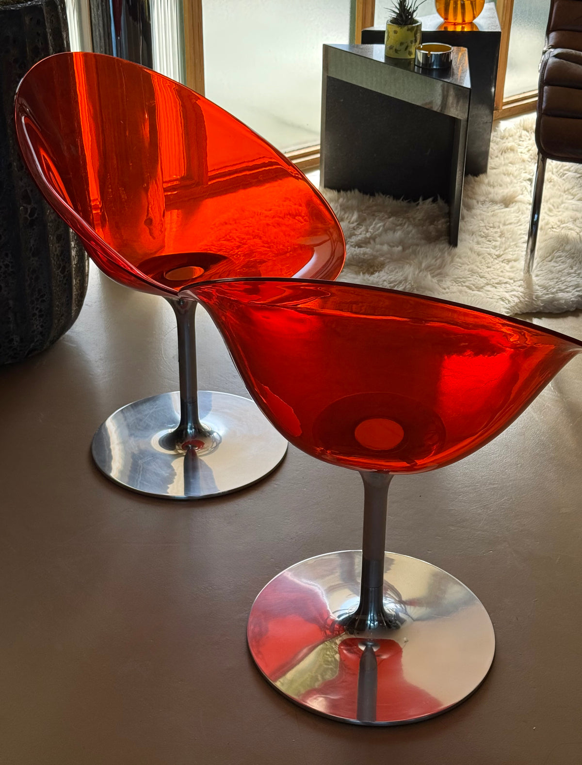 Pair of Eros chairs by Phillippe Stark for Kartell, Italy late 20th century