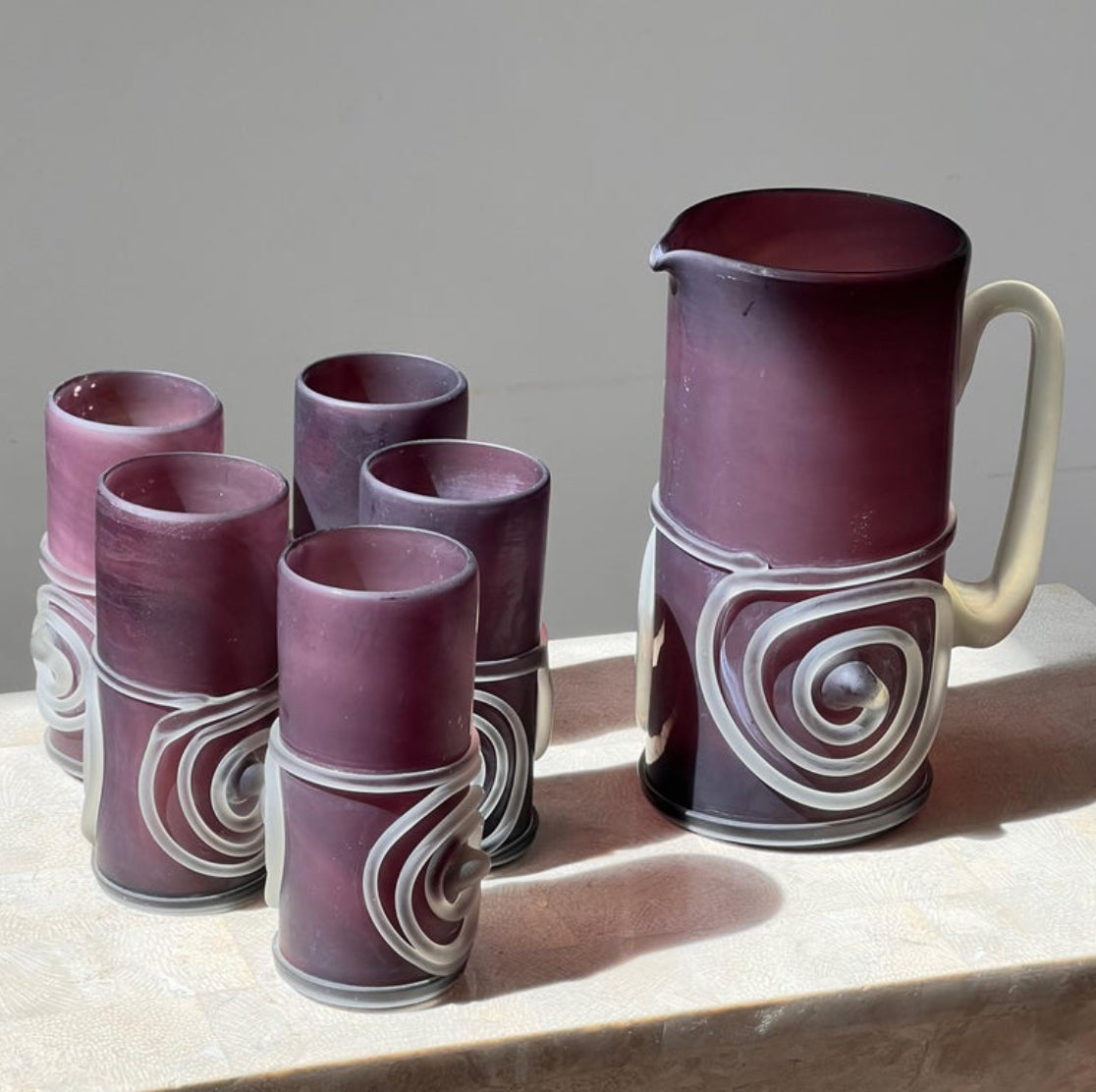 Vintage Italian art glass barware, late 20th century