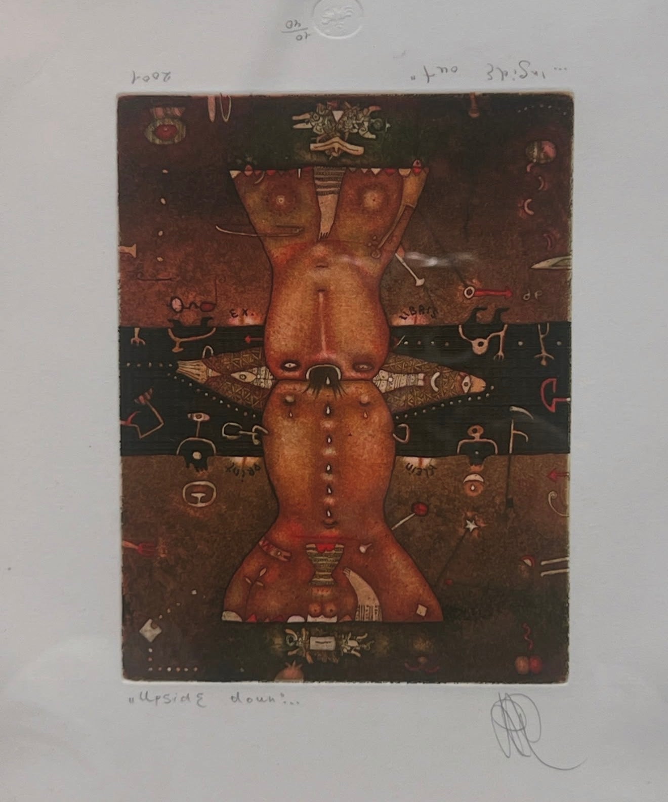 Color aquatint etching by Ukrainian artist Roman Romanyshyn, signed, 2001